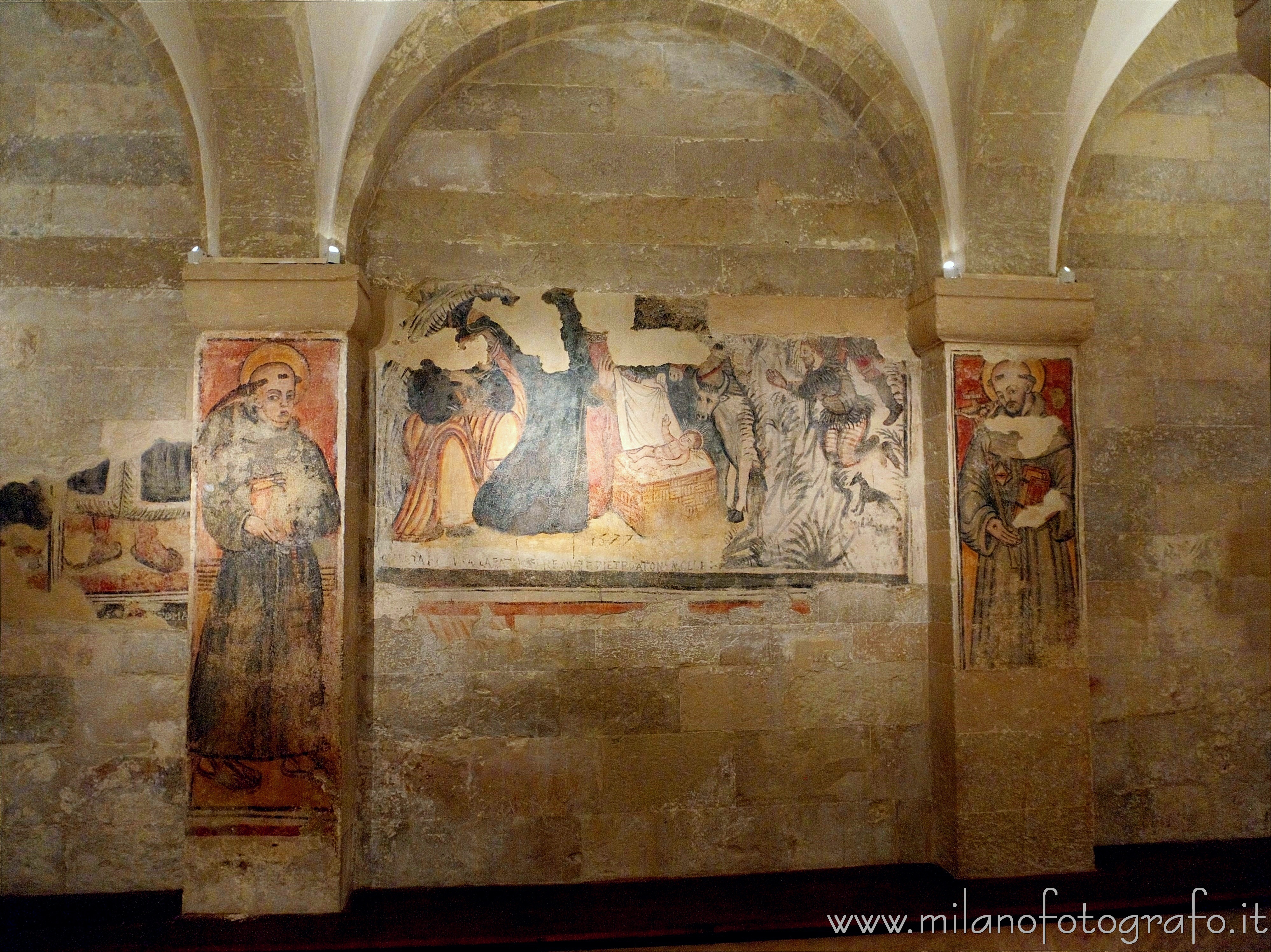 Otranto (Lecce, Italy): Fresco of the nativity in the crypt of the Cathedral - Otranto (Lecce, Italy) Otranto (Lecce, Italy): Fresco of the nativity in the crypt of the Cathedral - Otranto (Lecce, Italy)