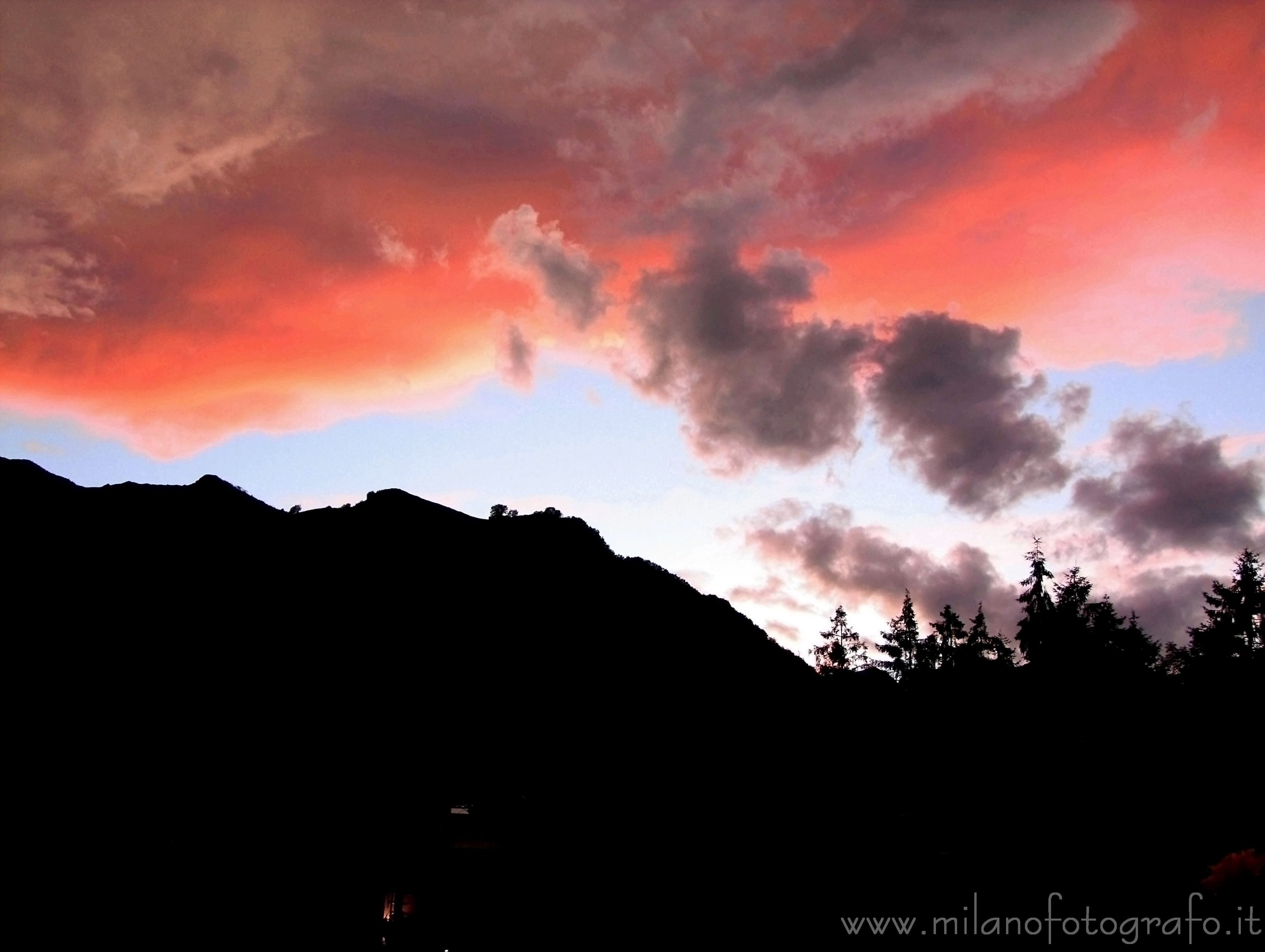 Valmosca fraction of Campiglia Cervo (Biella, Italy): Clouds and mountains at darkening - Valmosca fraction of Campiglia Cervo (Biella, Italy)