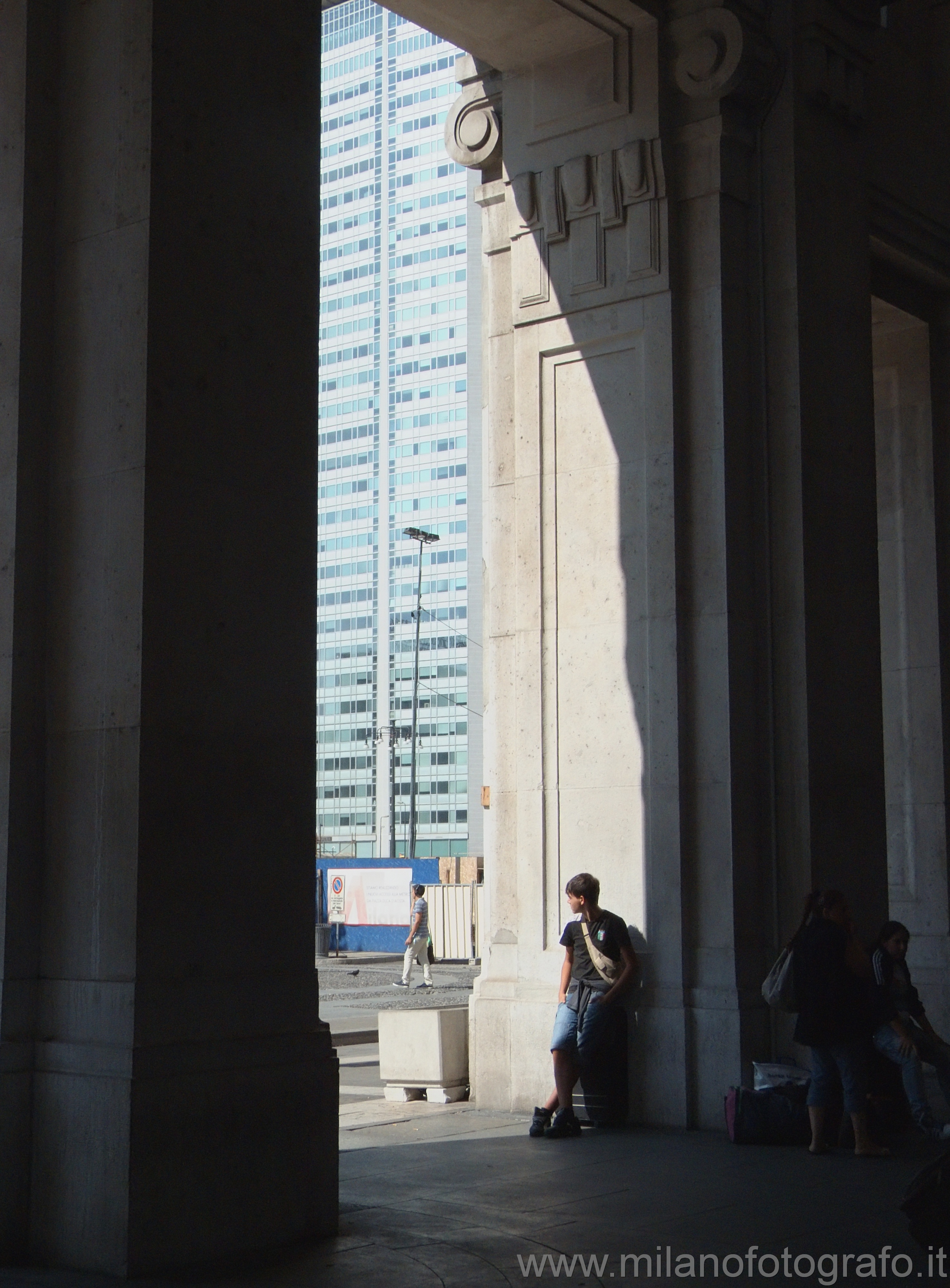 Milan (Italy) - Pirelli skyscraper from inside the Central Station