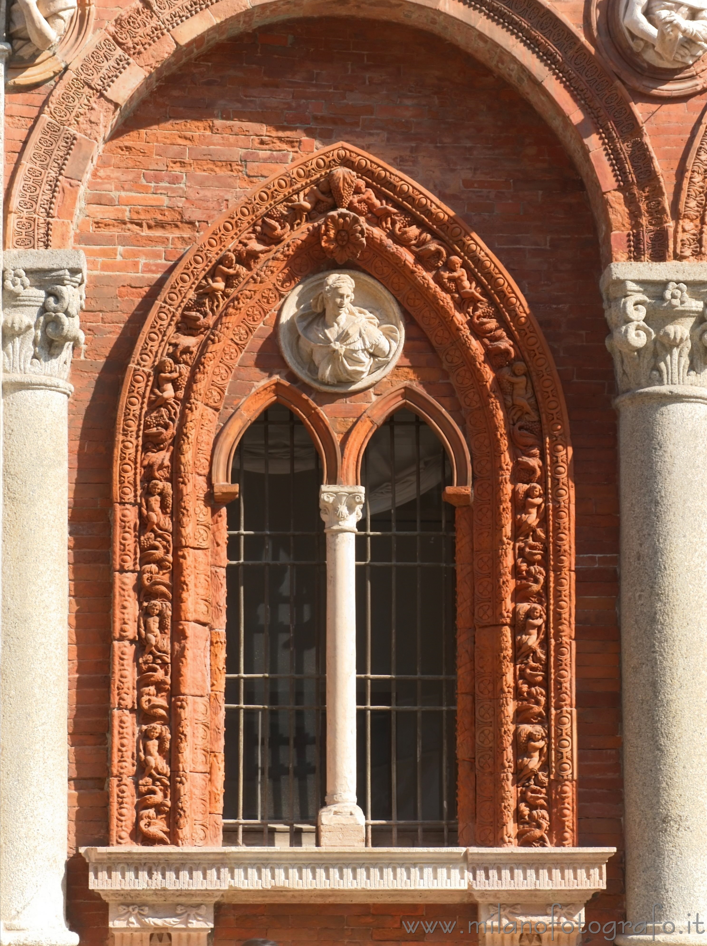 Milan (Italy): One of the gothic windows of the once Ca'Granda hospital - Milan (Italy)