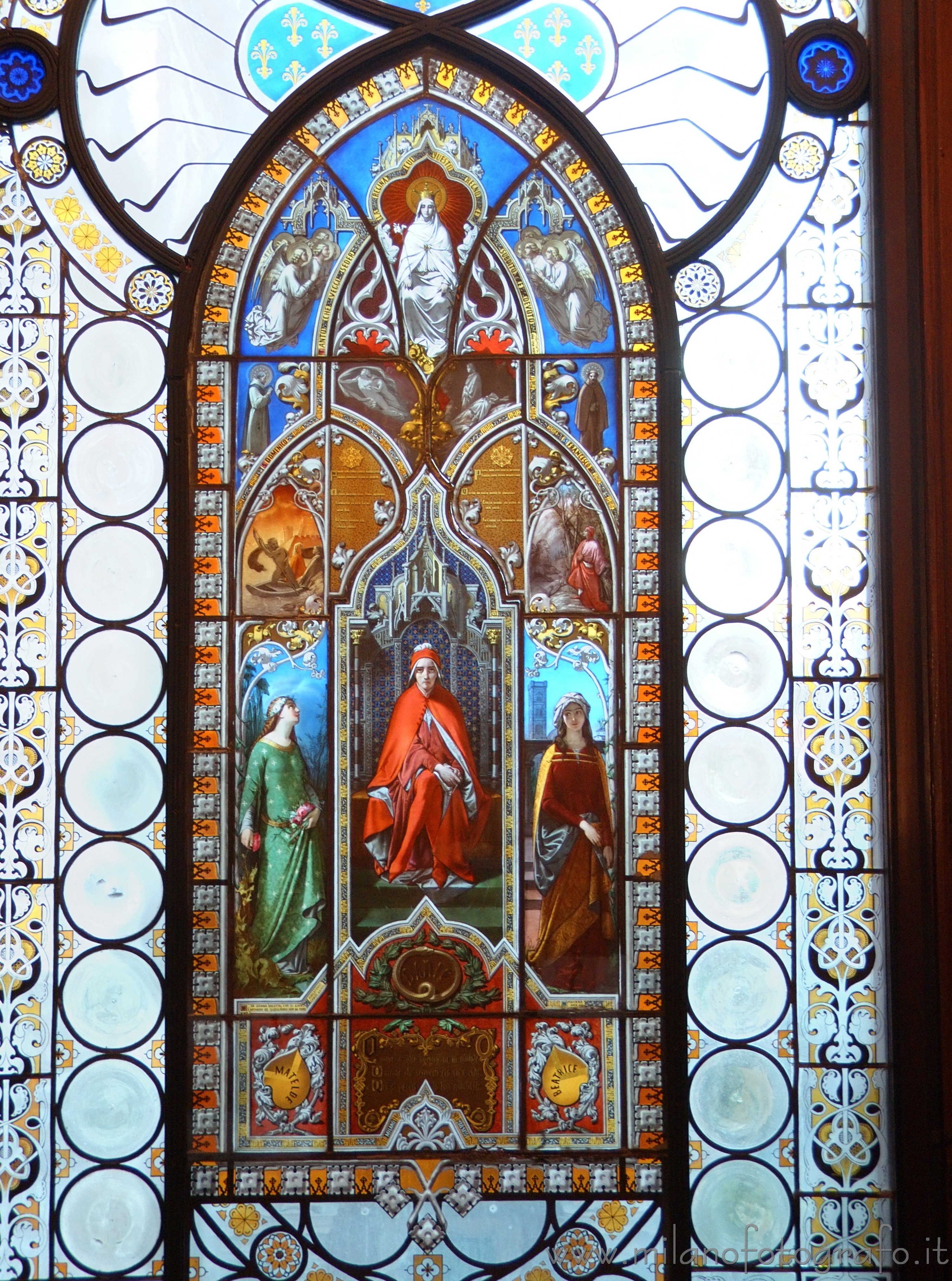 Milan (Italy): Decorated window of the House Museum Poldi Pezzoli - Milan (Italy)