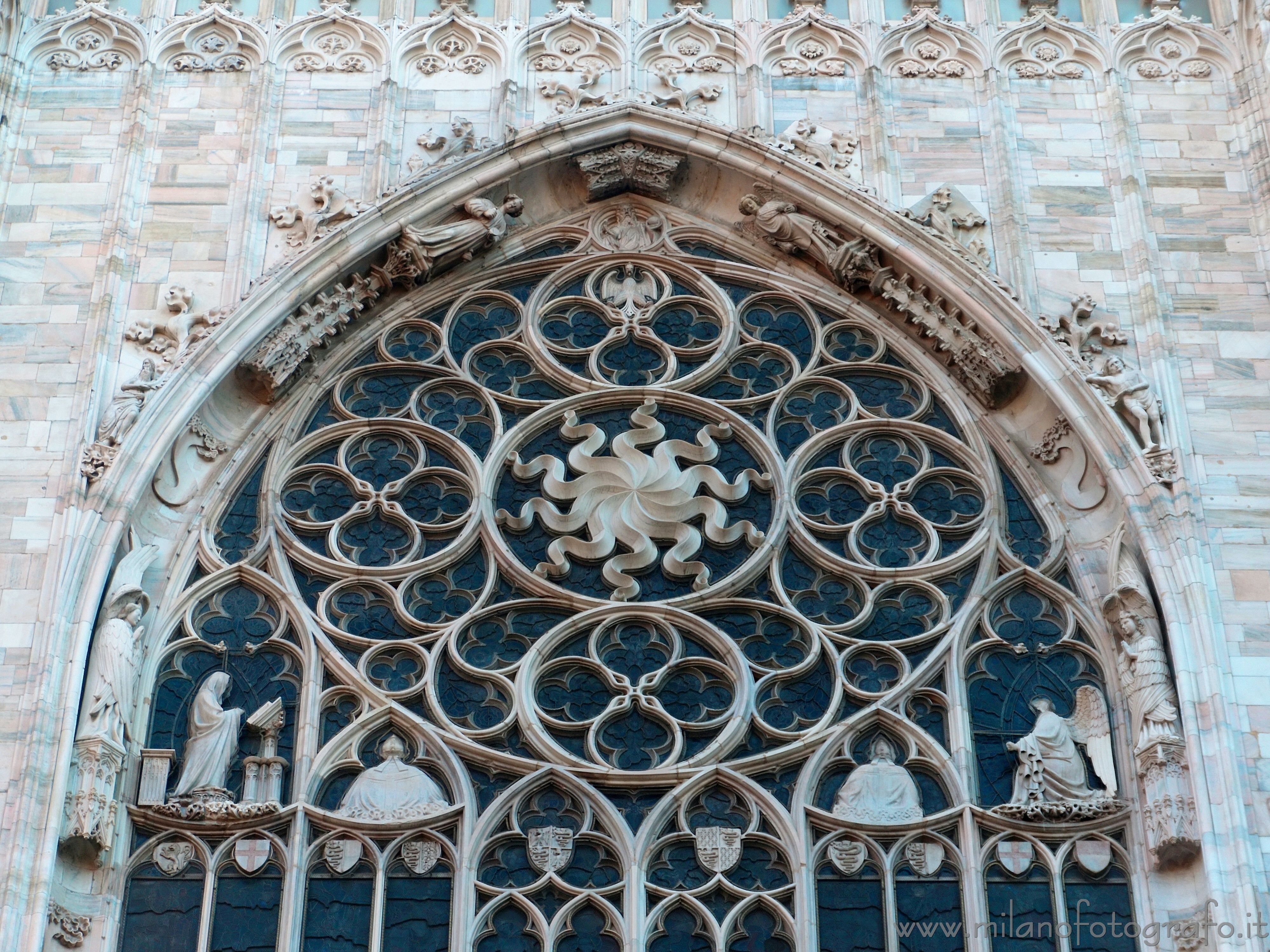 Milan (Italy): The rear central window of the Duomo - Milan (Italy) Milan (Italy): The rear central window of the Duomo - Milan (Italy)