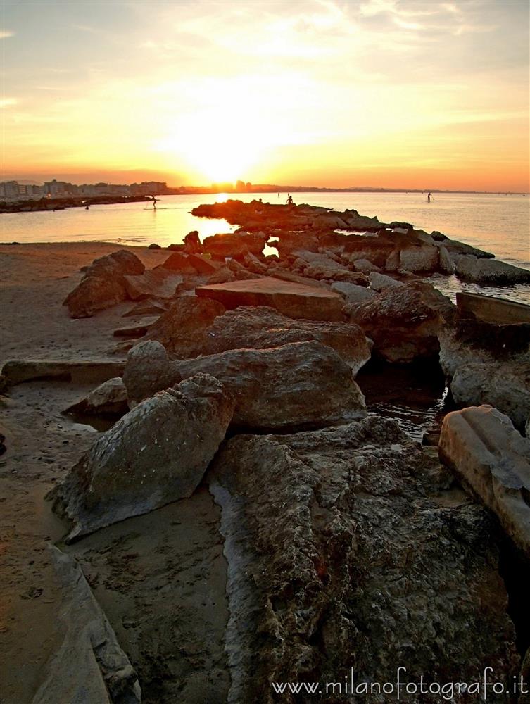 Cattolica (Rimini, Italy) - Sunset with protective stoneborder