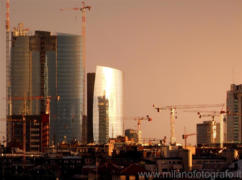 Milan (Italy) - The new headquarter of the Lombardy Region: colors after the storm