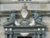 Biella (Italy): Fronton of the portal  of the Ancient Basilica of the Sanctuary of Oropa