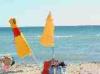 Torre San Giovanni (Lecce, Italy): Sun umbrellas in front of the sea