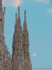 Milan (Italy): Duomo pinnacles with moon