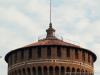 Milan (Italy): Upper part of one of the round towers of the Sforza Castle