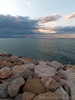 Cattolica (Rimini, Italy): Breakwater rocks at sunset