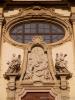 Milan (Italy): Decorations above the entrance of the Church of Santa Maria della Passione