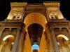 Milan (Italy): Entrance arch of the Vittorio Emanuele Gallery with Christmas lights