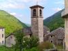 Montesinaro fraction of Piedicavallo (Biella, Italy): The bell tower and the church seen from behind