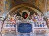 Monza (Monza e Brianza, Italy): Trompe l 'oeil terrace populated with angels above the lateral entrance of the Church of Santa Maria di Carrobiolo