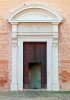 Santarcangelo di Romagna (Rimini): Portone della Chiesa della beata Vergine del Rosario