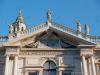 Saronno (Varese, Italy): Upper part of the facade of the Sanctuary of the Blessed Virgin of the Miracles