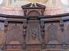 Sesto Calende (Varese, Italy): Detail of the wooden choir of the Abbey of San Donato