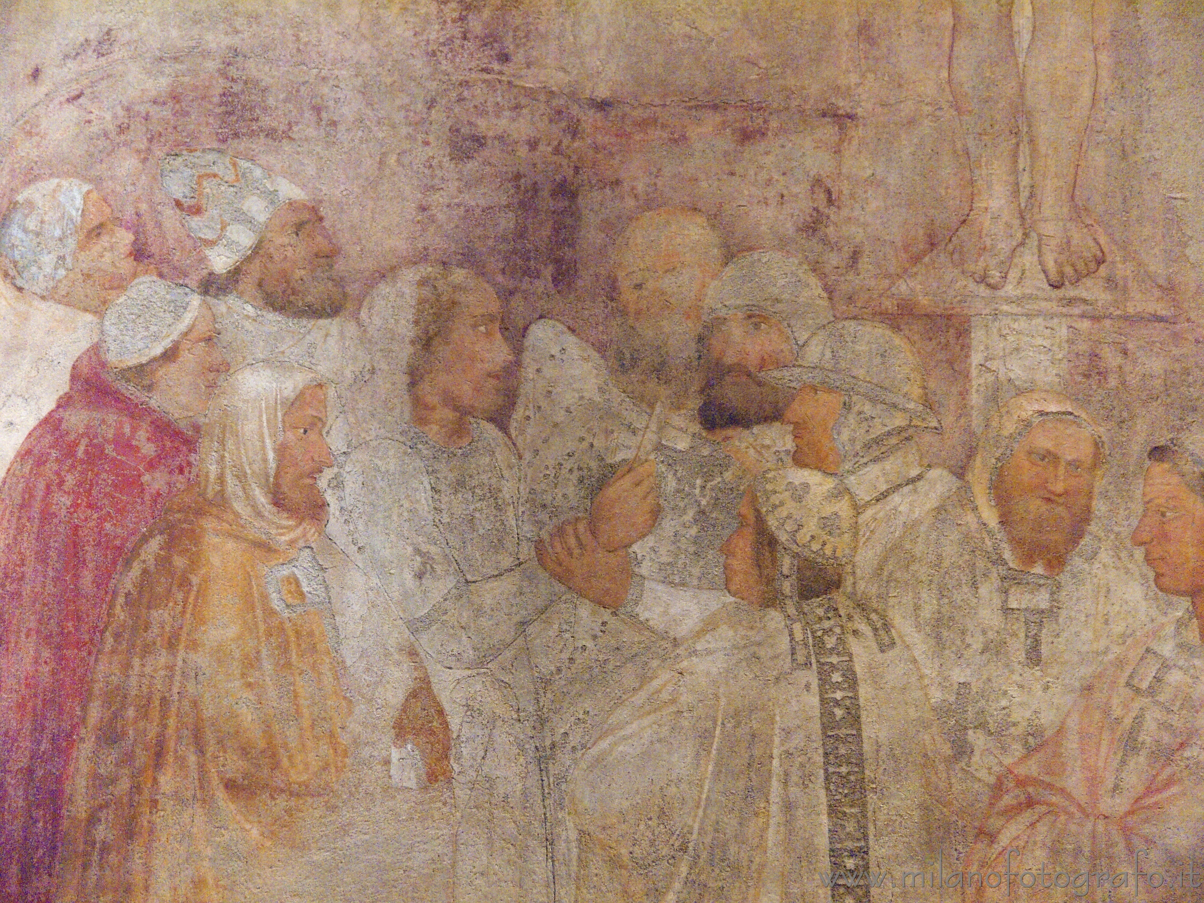 Milan (Italy): Detail of the fresco of Giotto school inside the Church of San Gottardo at the Court - Milan (Italy)
