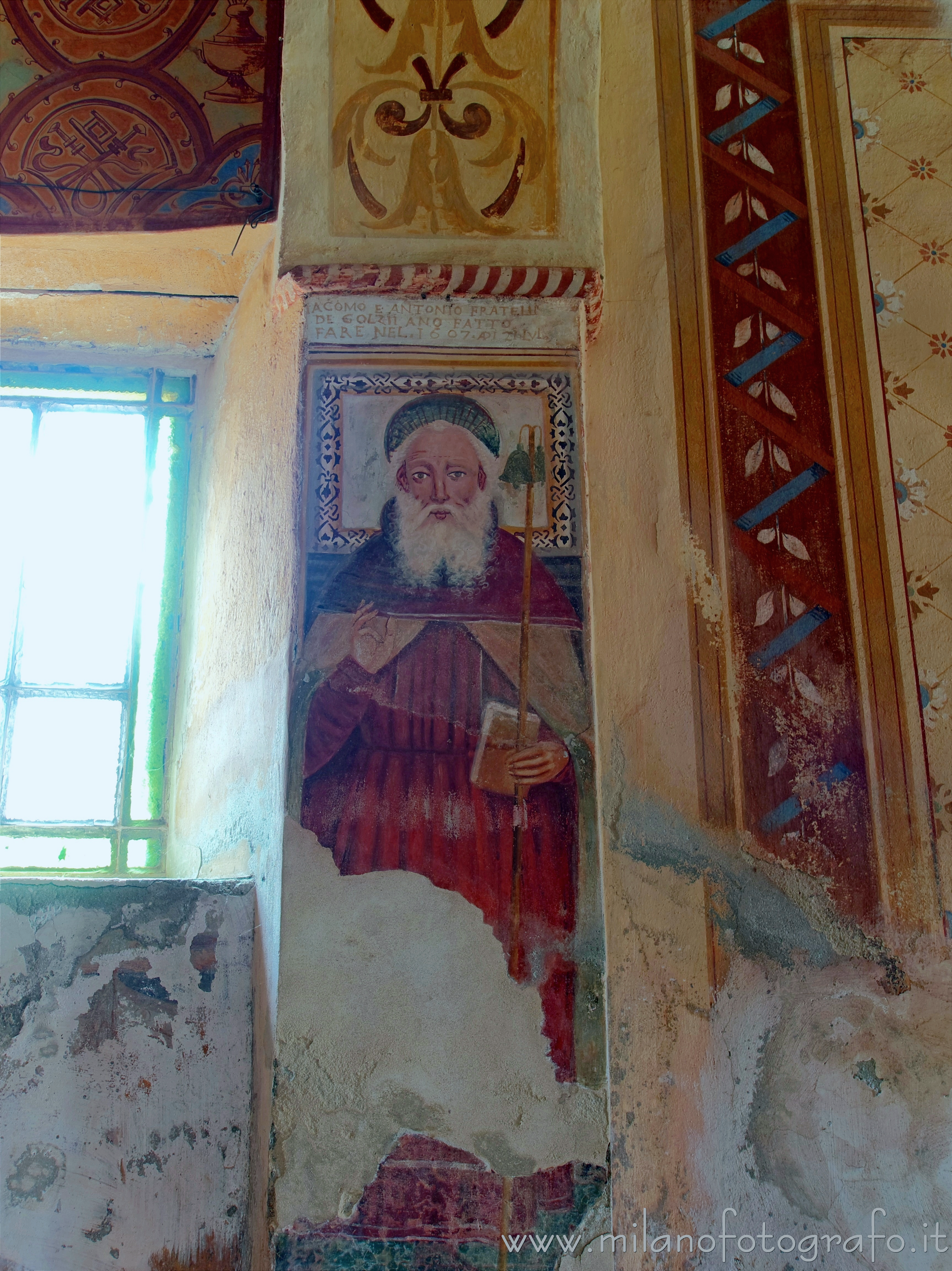 Andorno Micca (Biella): Affresco di Sant'Antonio Abate nella Cappella dell'Eremita - Andorno Micca (Biella)