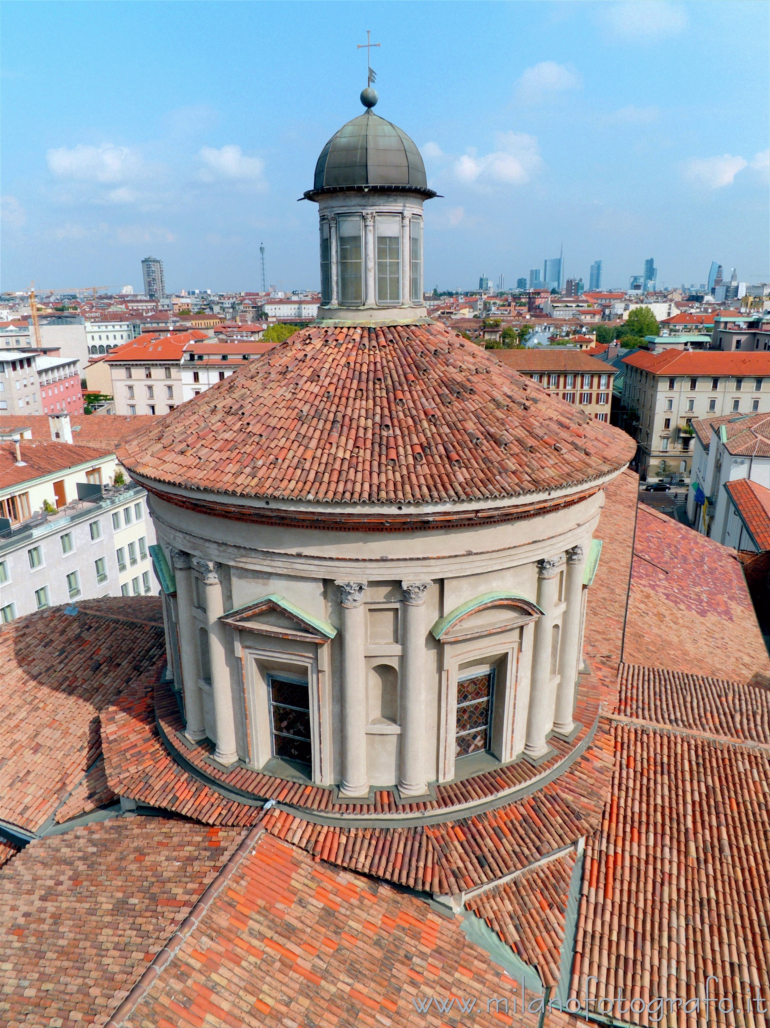 Milan (Italy): Tiburium of the  Basilica of San Vittore al Corpo seen from the bell tower - Milan (Italy)