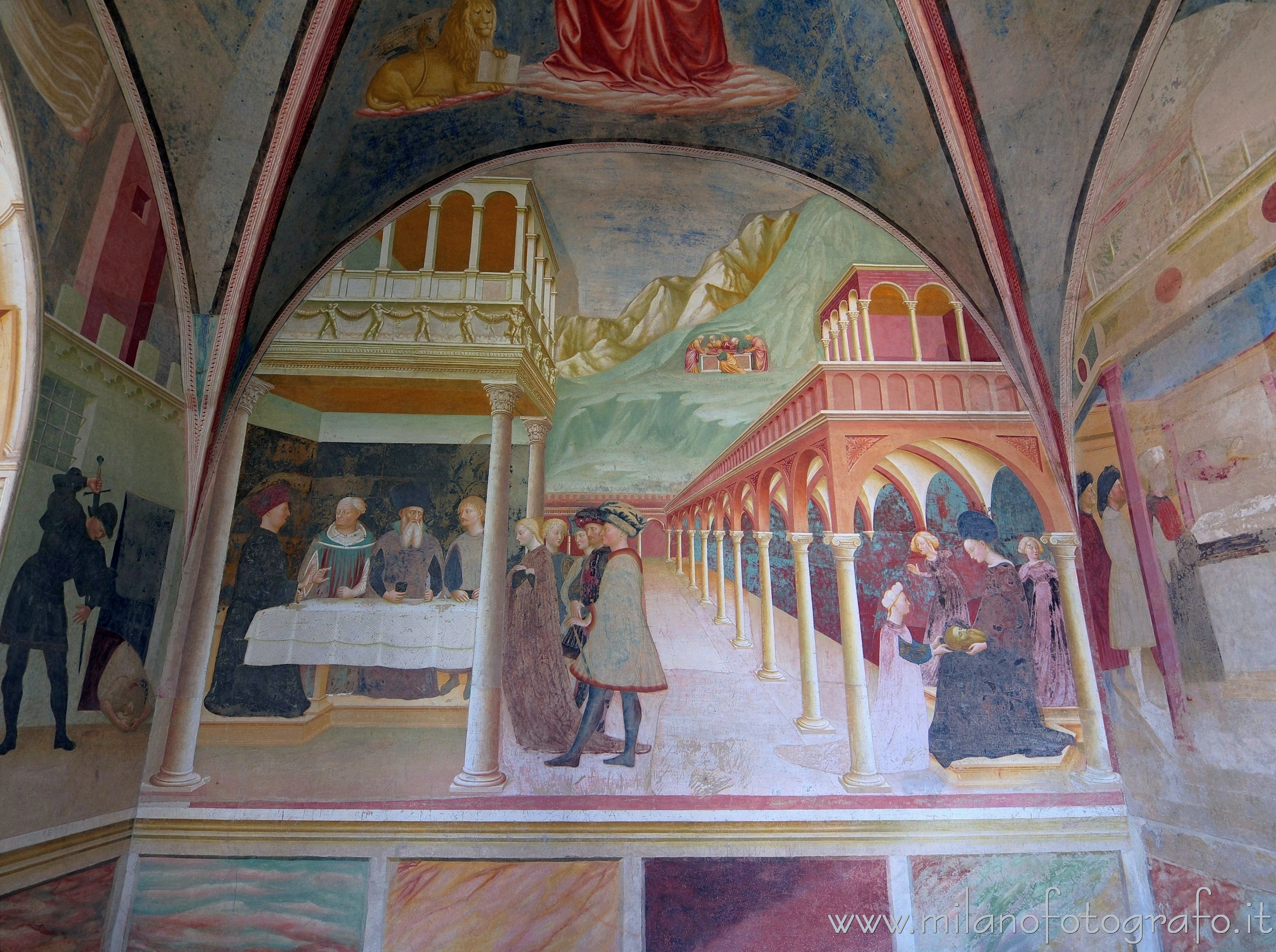 Castiglione Olona (Varese, Italy): Right wall of the baptistery of the Collegiata - Castiglione Olona (Varese, Italy)
