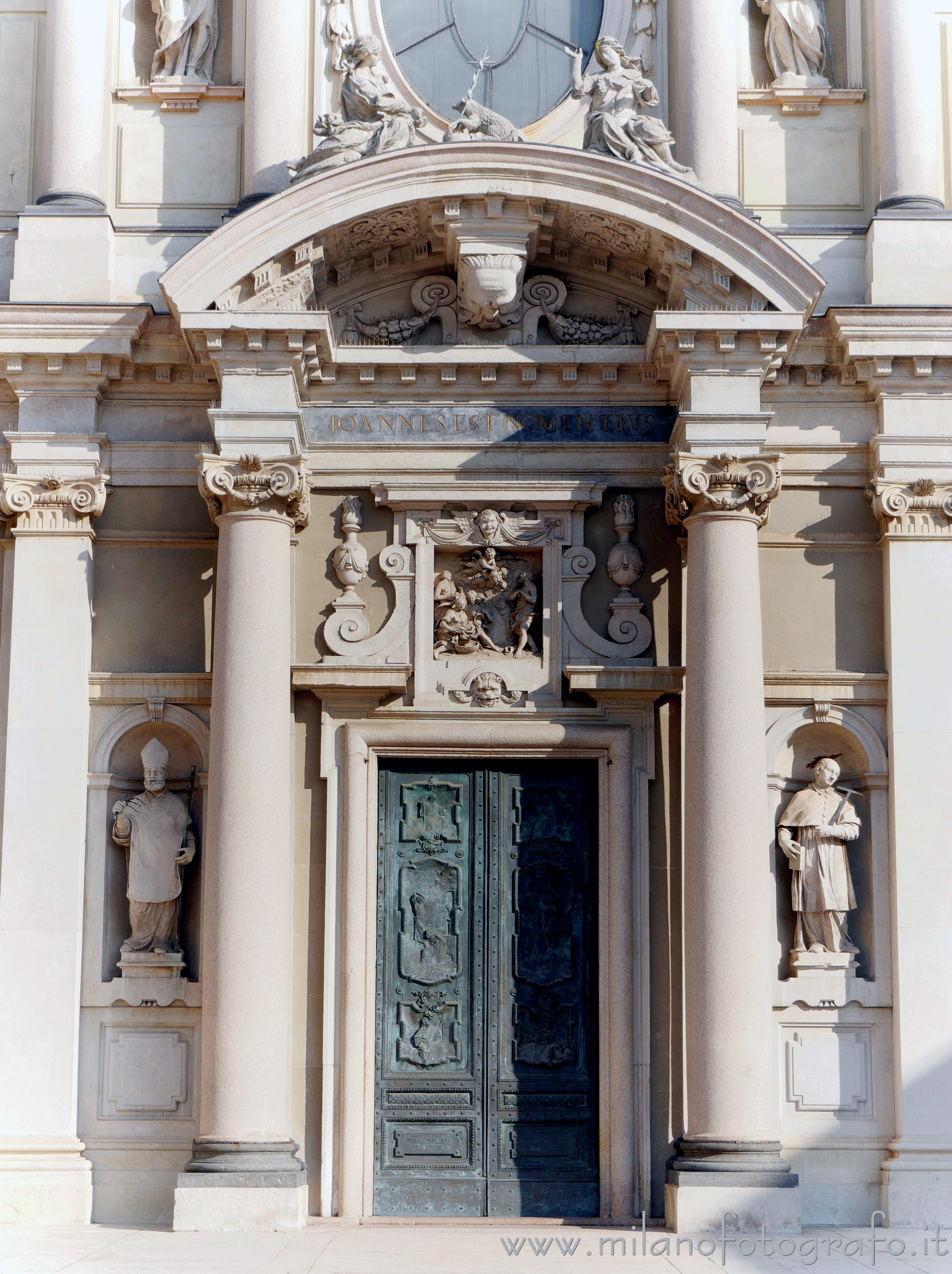 Busto Arsizio (Varese, Italy): Central portal of the Basilica of St. John Baptist - Busto Arsizio (Varese, Italy)