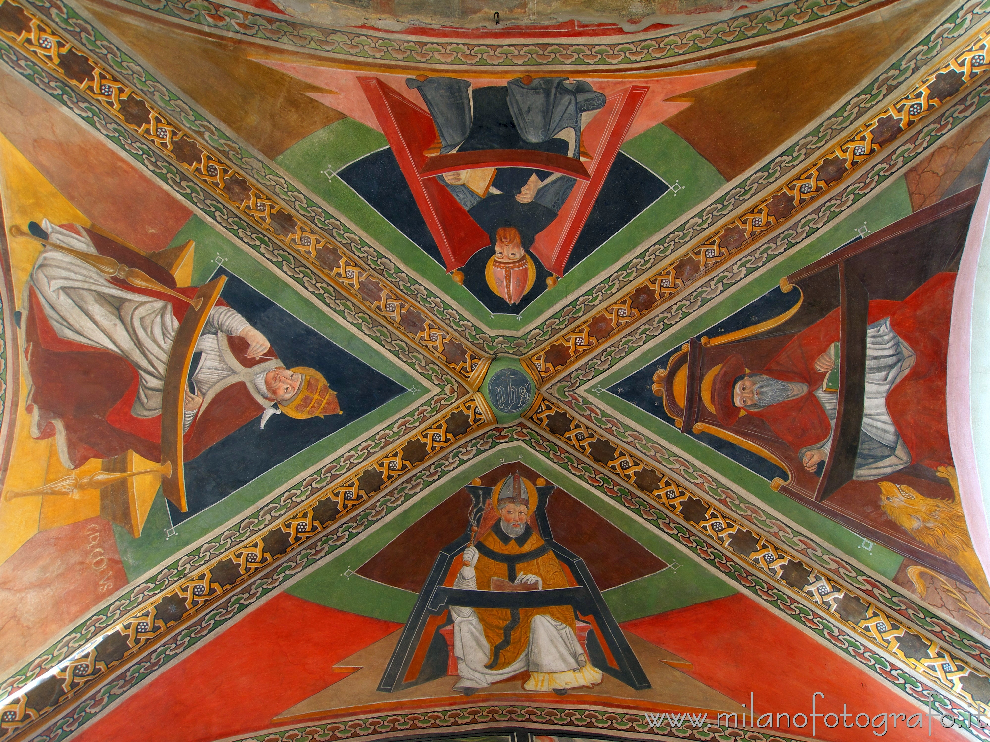 Candelo (Biella, Italy): Fresco of the Doctors of the Church in the Church of Santa Maria Maggiore - Candelo (Biella, Italy)