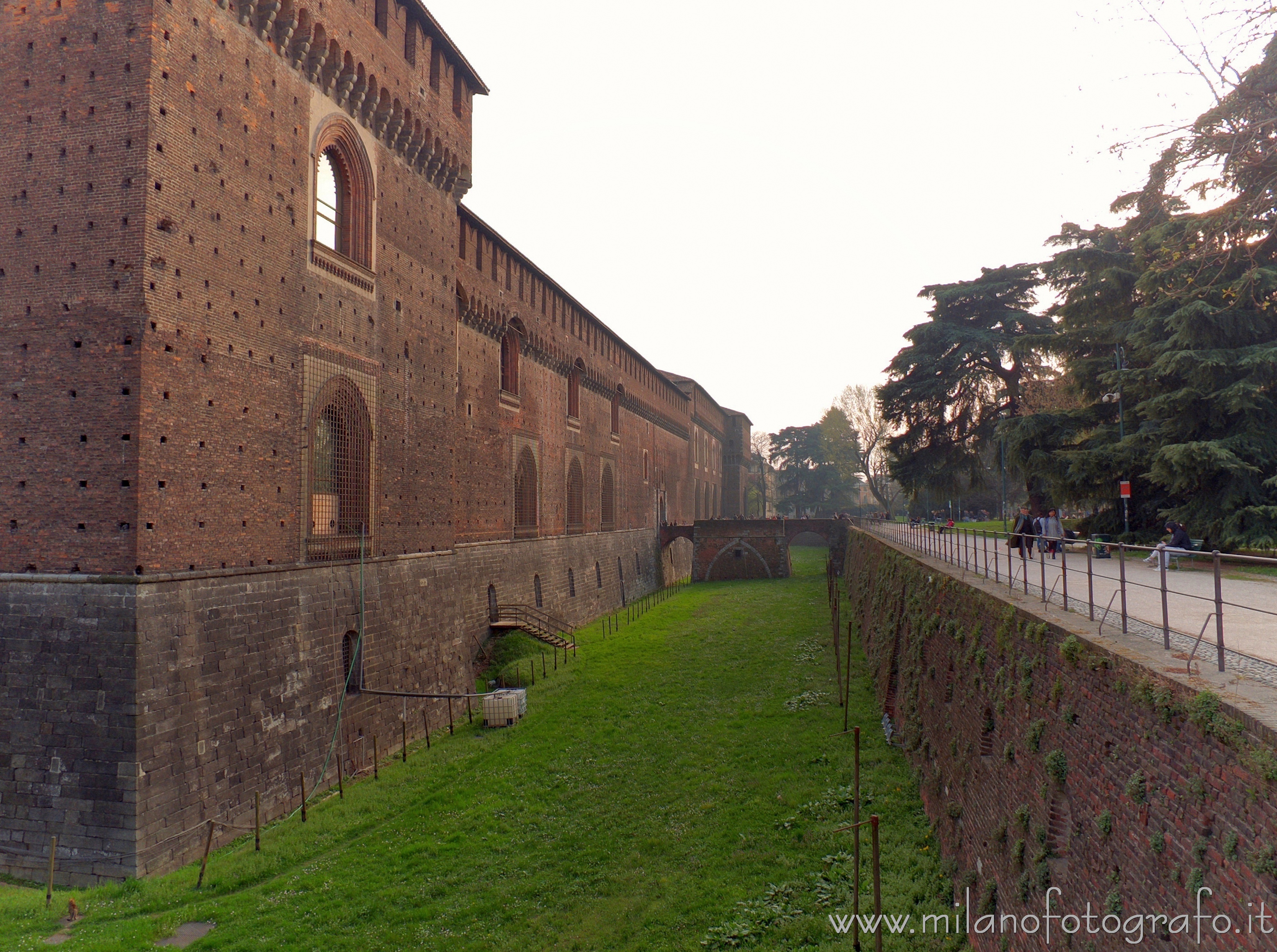 Milan (Italy): Moat of the Sforza Castle from the side towards the Sempione Park - Milan (Italy)
