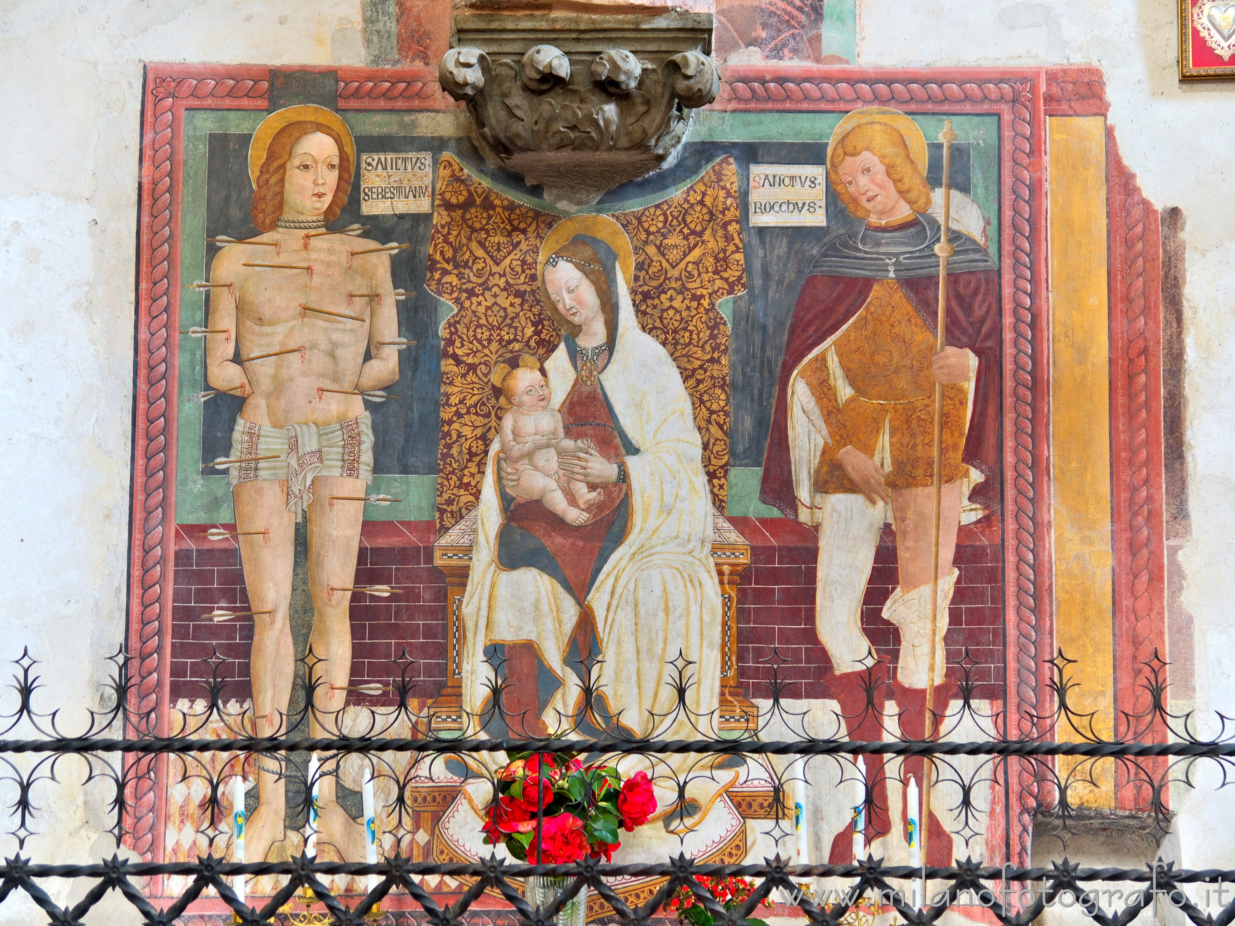 Castiglione Olona (Varese, Italy): Votive fresco in the Villa Church - Castiglione Olona (Varese, Italy)