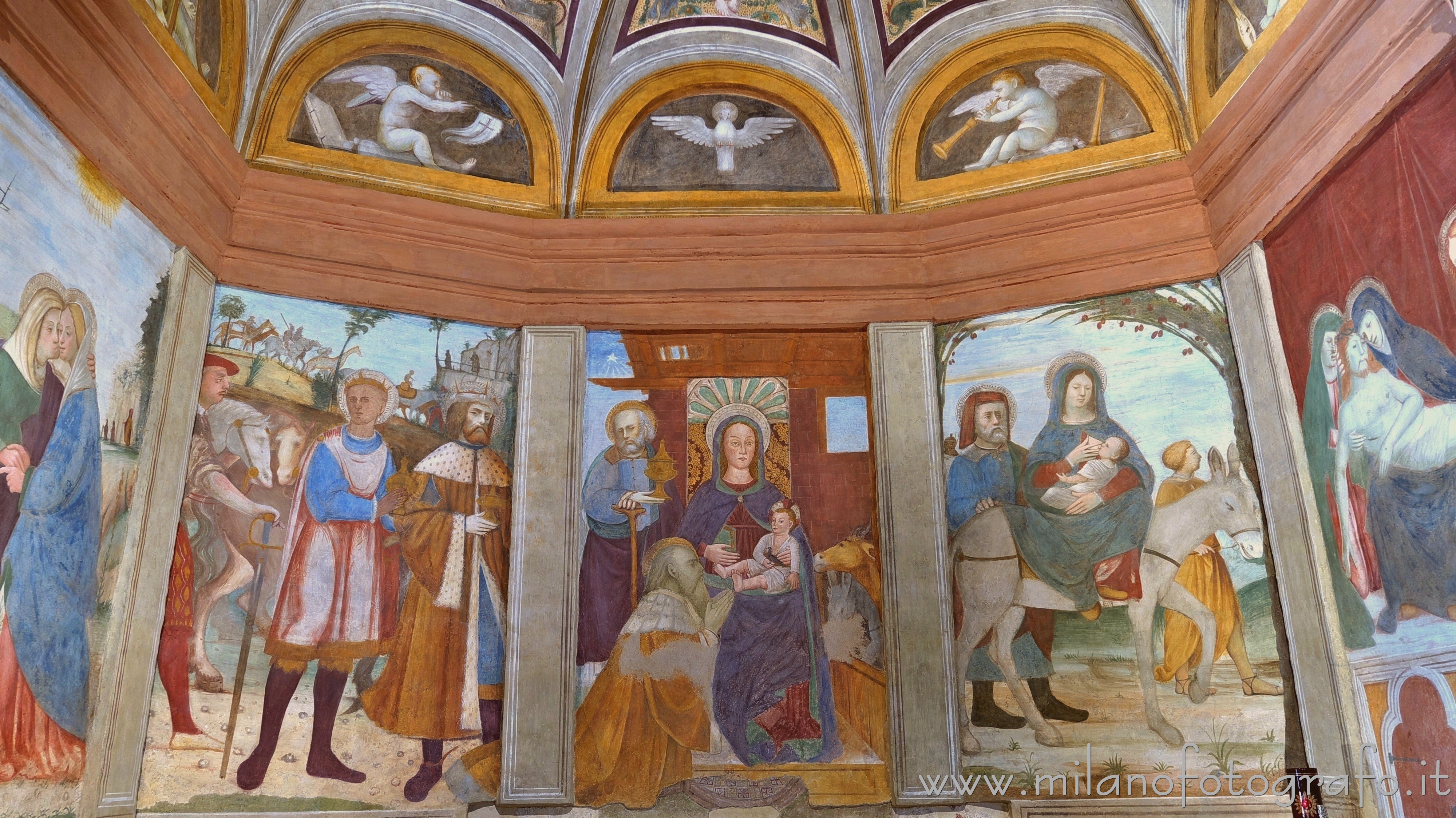 Cogliate (Milano): Parete di fondo della cappella dedicata alla vita della Madonna nella Chiesa di San Damiano - Cogliate (Milano)
