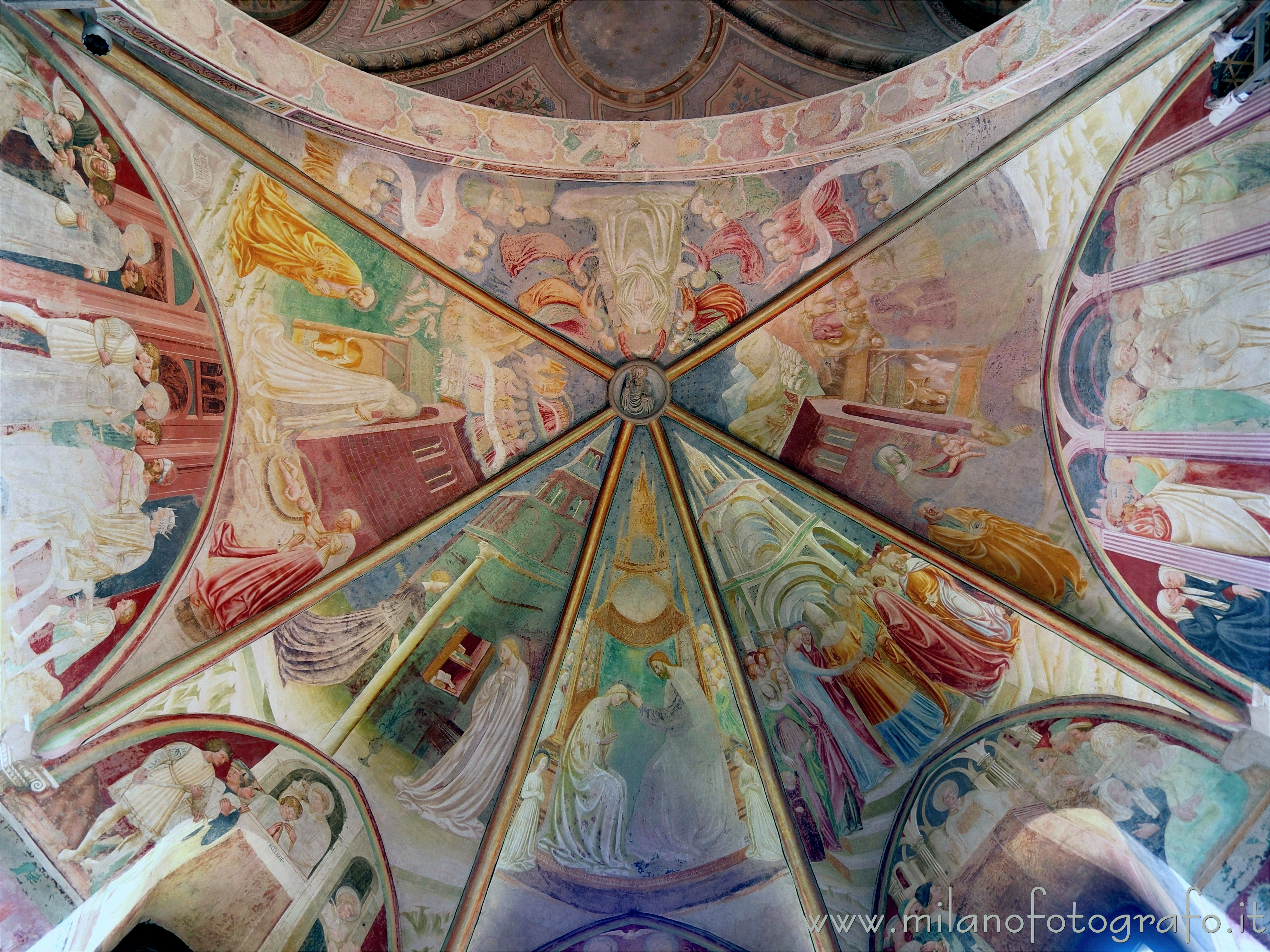 Castiglione Olona (Varese, Italy): Vault of the apse of the Collegiate Church of Saints Stephen and Lawrence frescoed by Masolino da Panicale - Castiglione Olona (Varese, Italy)