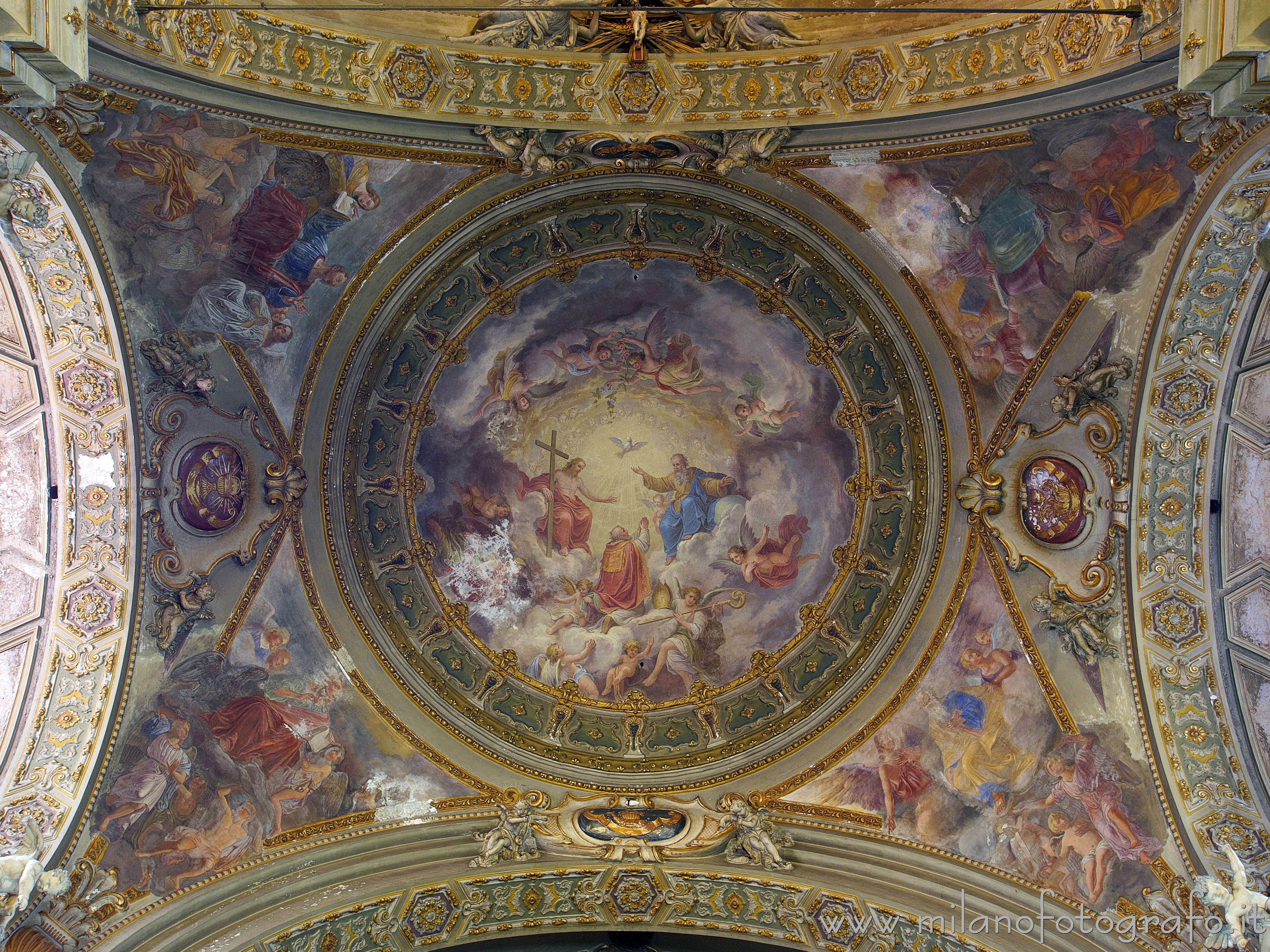 Fagnano Olona (Varese): Interno della cupola della crociera della Chiesa di San Gaudenzio - Fagnano Olona (Varese)