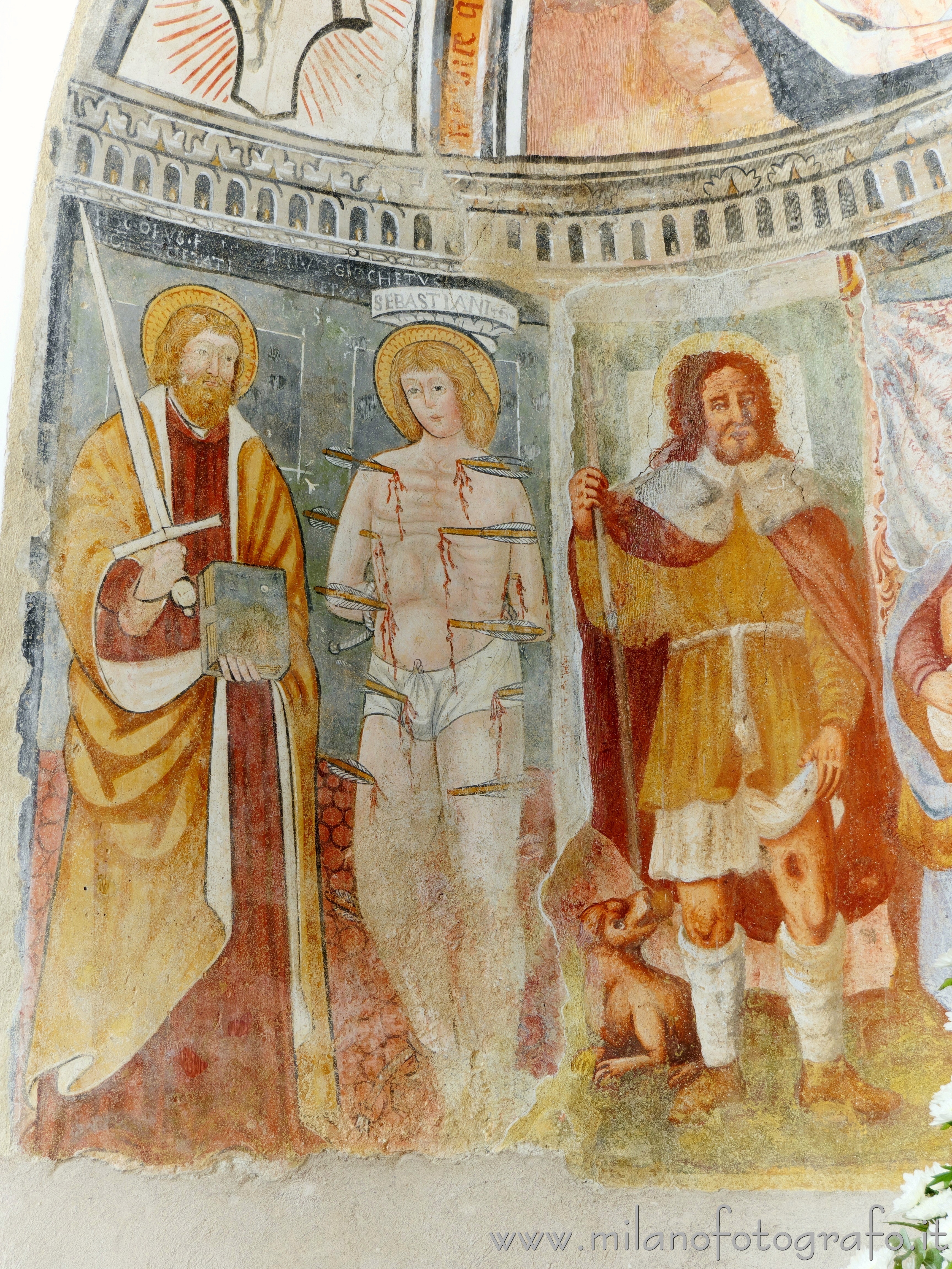Gaglianico (Biella, Italy): Saints Paul, Sebastiaan and Rocco in the Oratory of San Rocco - Gaglianico (Biella, Italy)