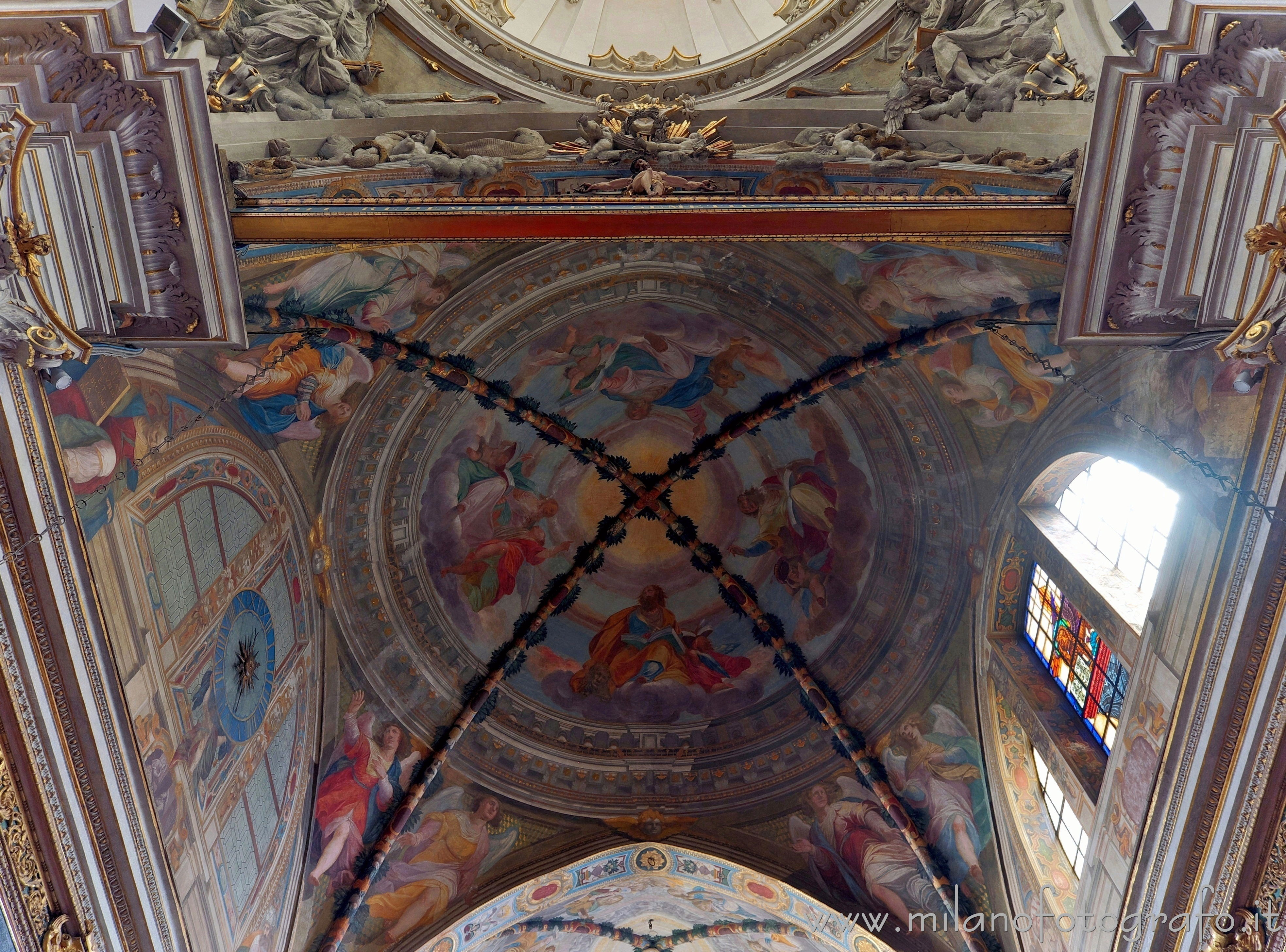 Milan (Italy): Ceiling of the first span of the presbytery of the Basilica of San Marco - Milan (Italy)