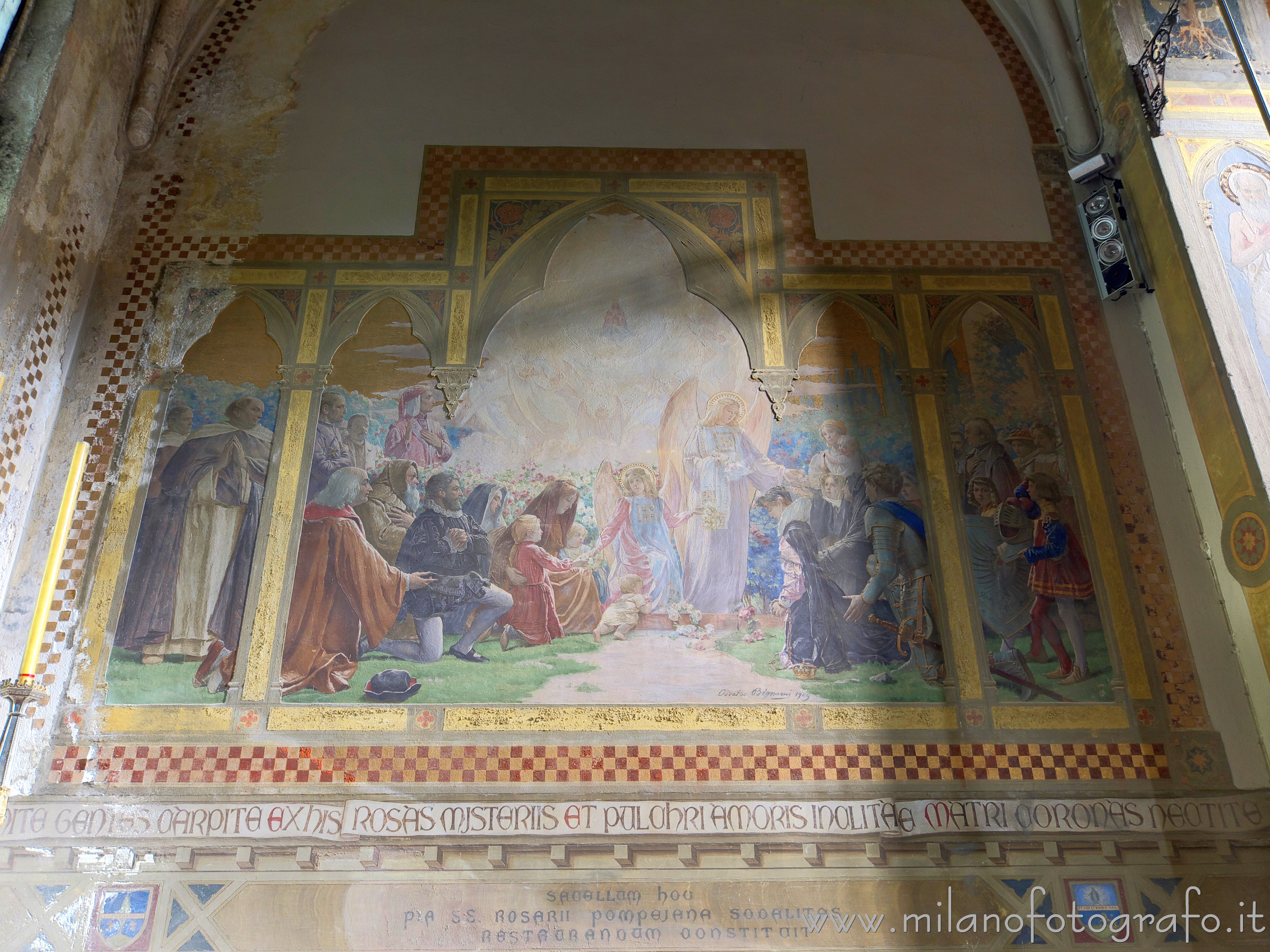 Milan (Italy): Osvaldo Bignami: The Virgin Mary appearing to great heroes in the Church of Santa Maria del Carmine - Milan (Italy)