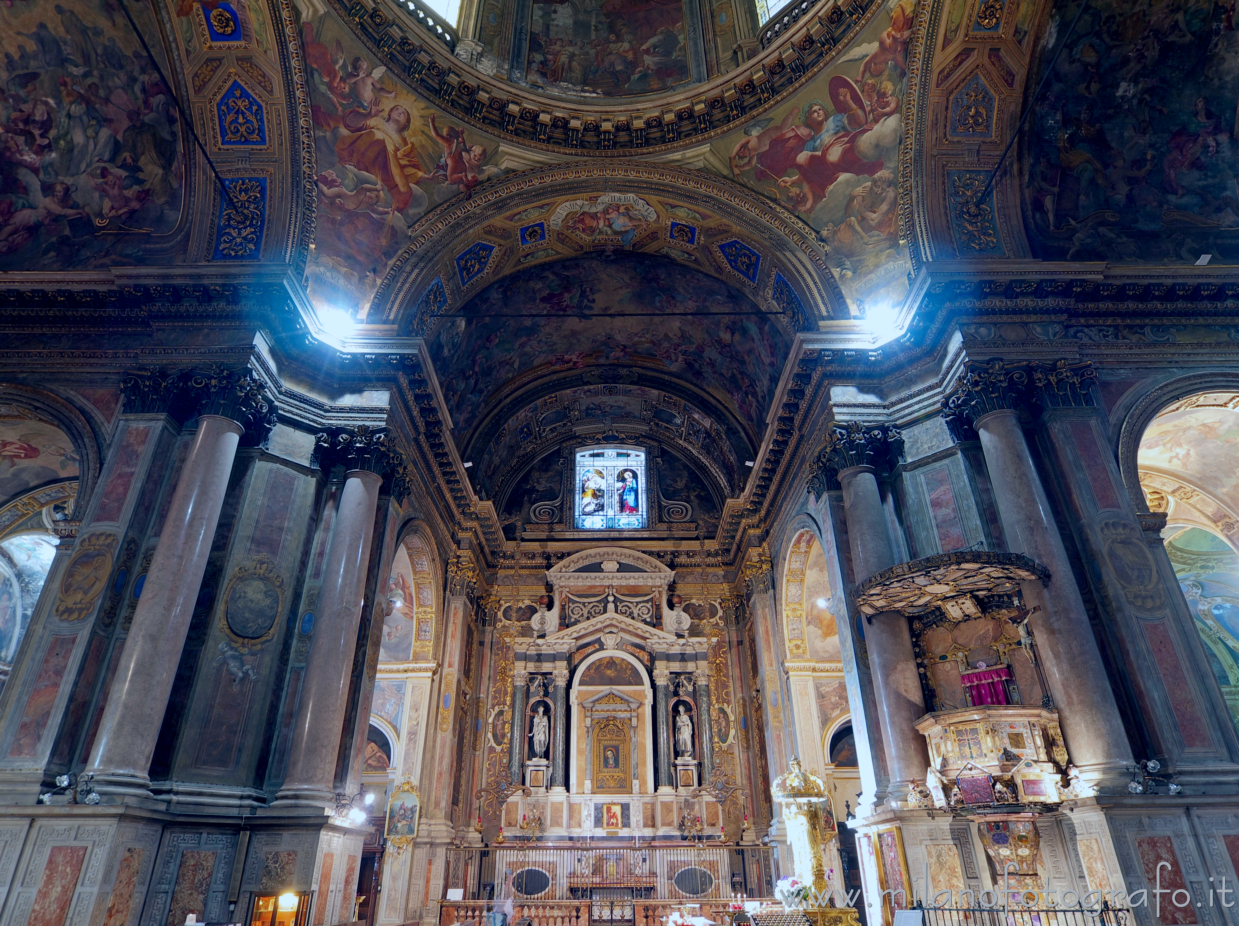 Milan (Italy): Looking towards the chapel of Our Lady of Sorrows in the Church of St. Alexander in Zebedia - Milan (Italy)