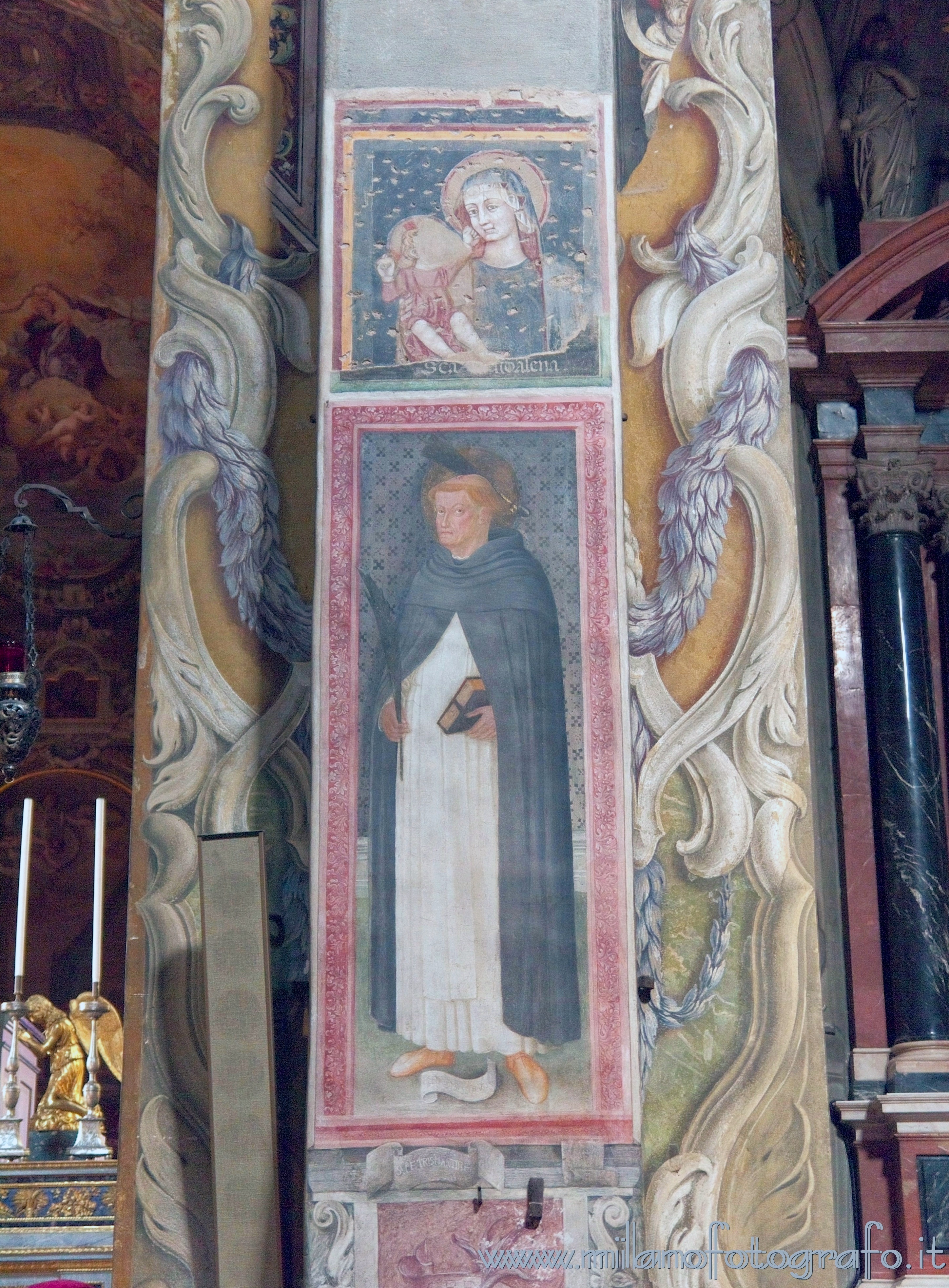 Monza (Monza e Brianza, Italy): Fresco of St. Peter Martyr in the Cathedral of Monza - Monza (Monza e Brianza, Italy)