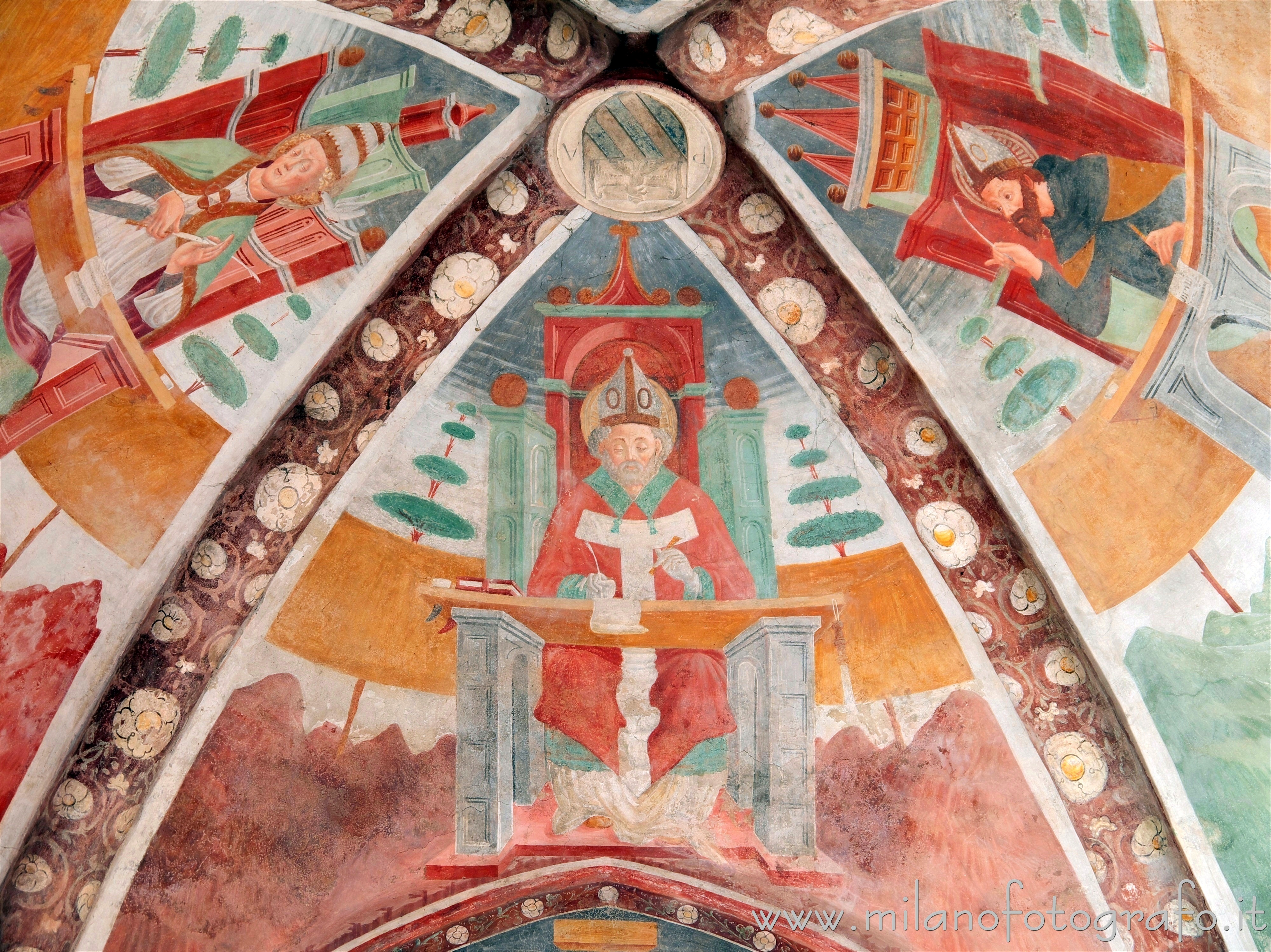 Settimo Milanese (Milano): Affreschi di dottori della Chiesa sulla volta dell'abside dell'Oratorio di San Giovanni Battista - Settimo Milanese (Milano)