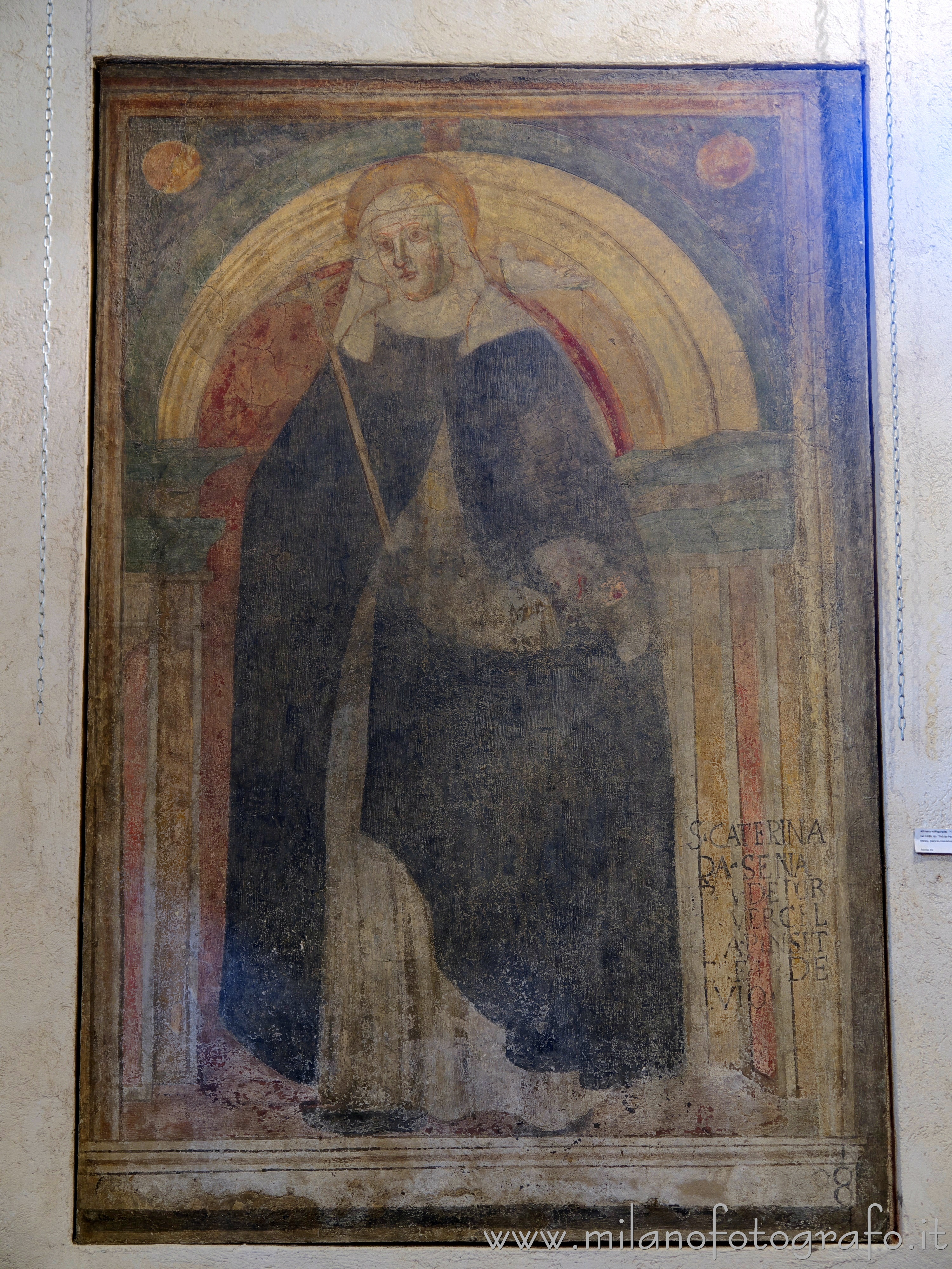 Milan (Italy): Fresco of Saint Caterina from Siena in the Oratory of San Protaso - Milan (Italy)