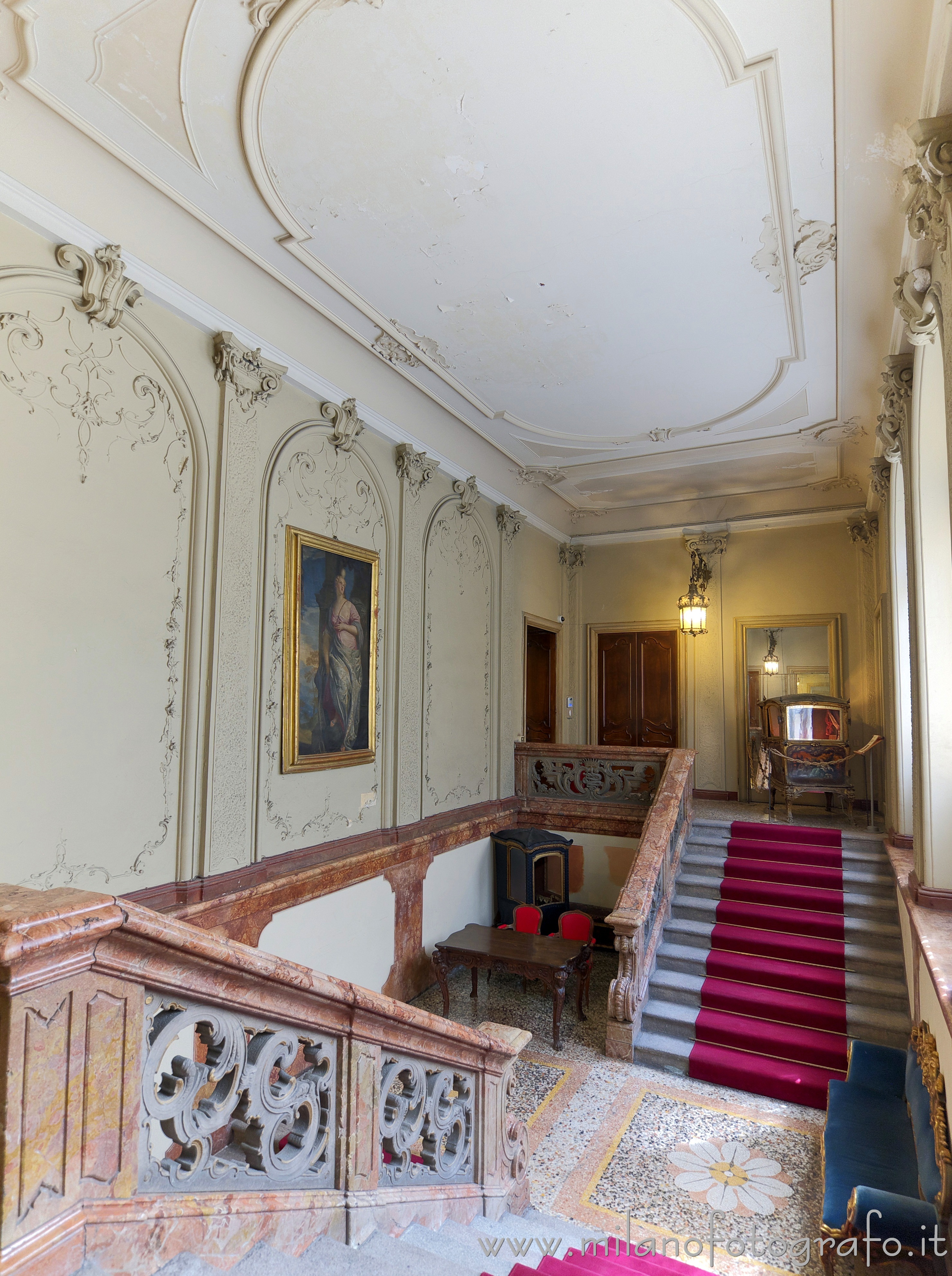 Milan (Italy): Monumental staircase in Visconti Palace - Milan (Italy)