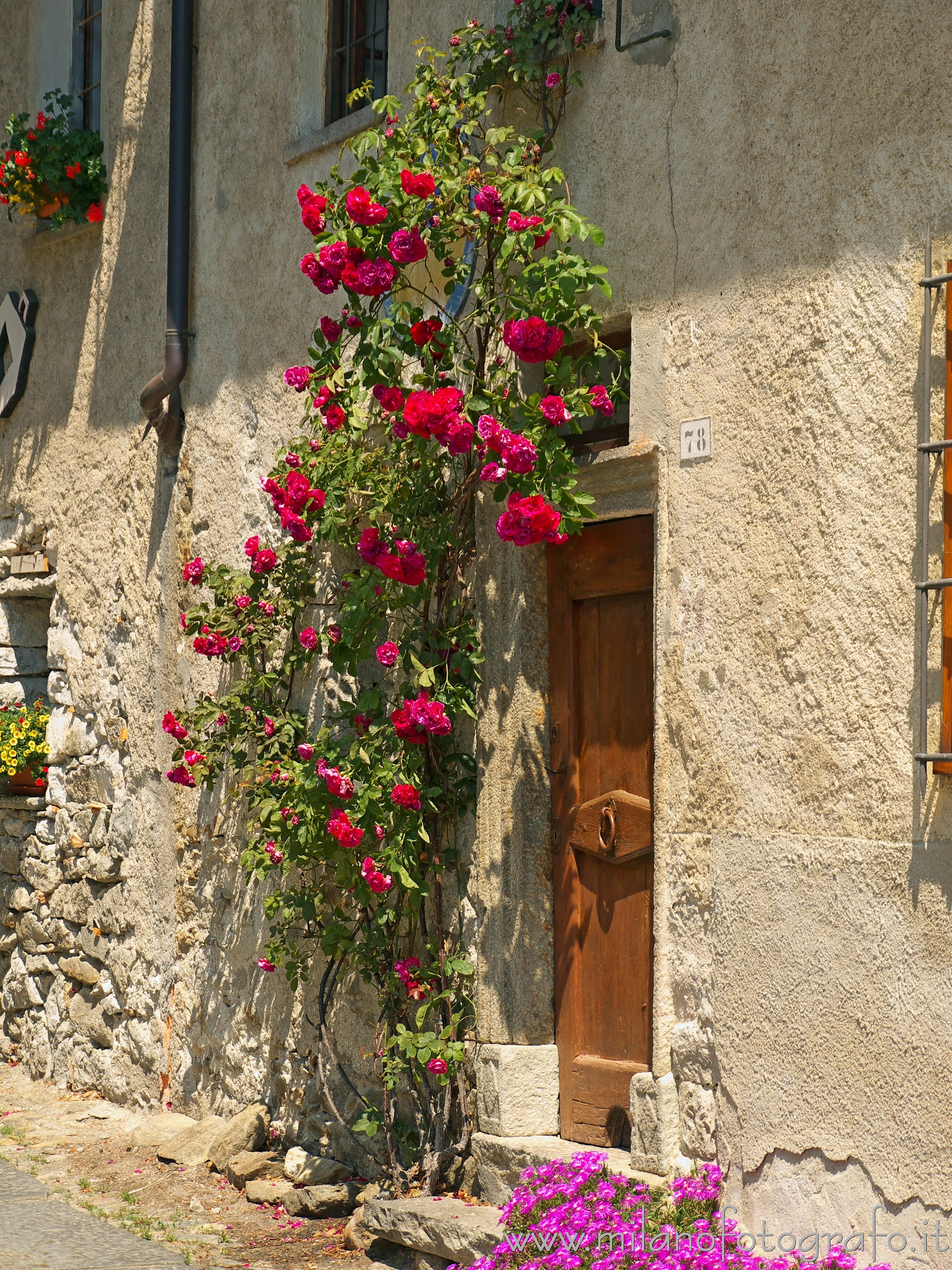 Piedicavallo (Biella, Italy): Entrance door of a house - Piedicavallo (Biella, Italy)