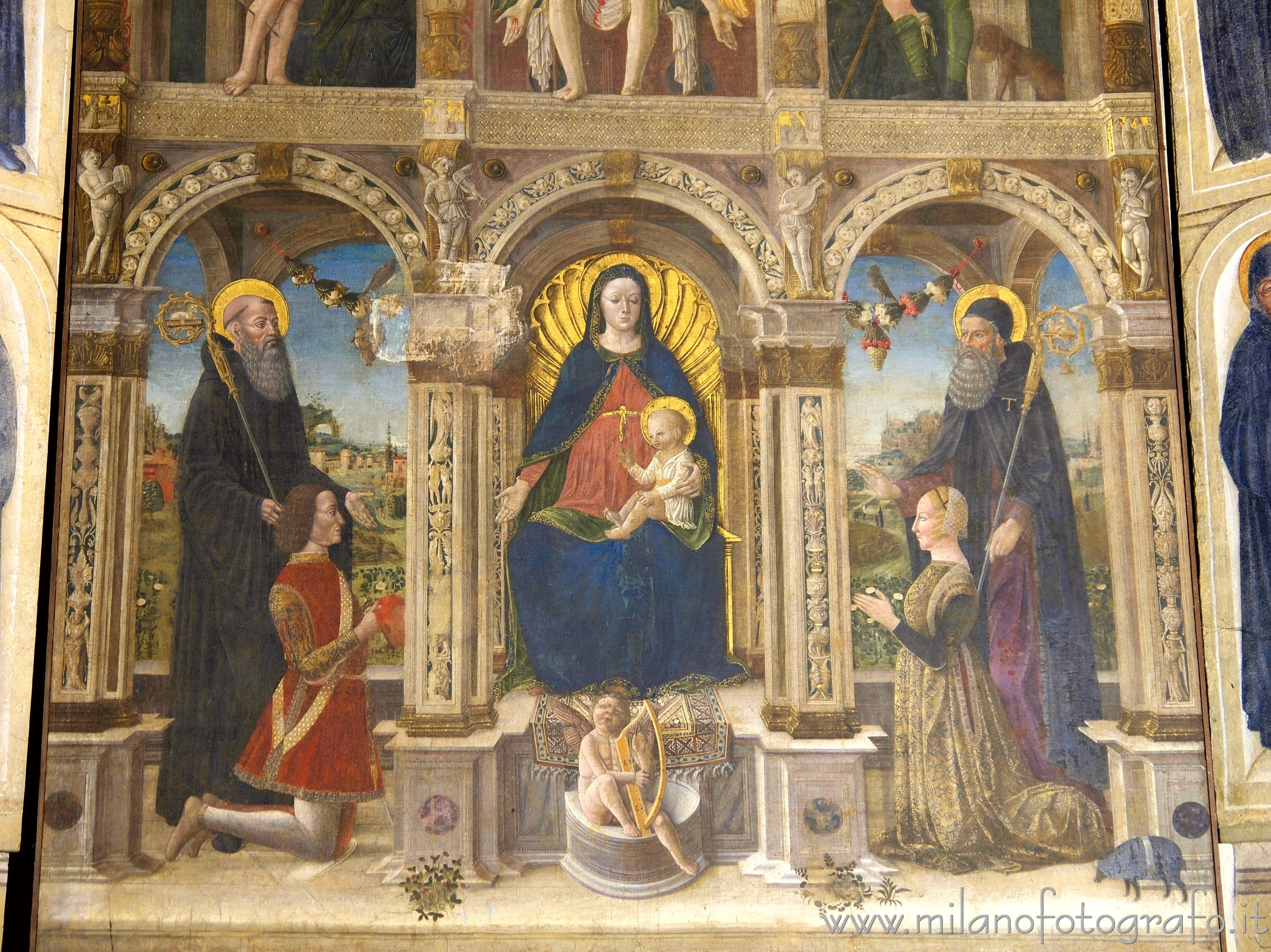 Milan (Italy): Detail of the Polyptych by Montorfano in the Church of San Pietro in Gessate - Milan (Italy)