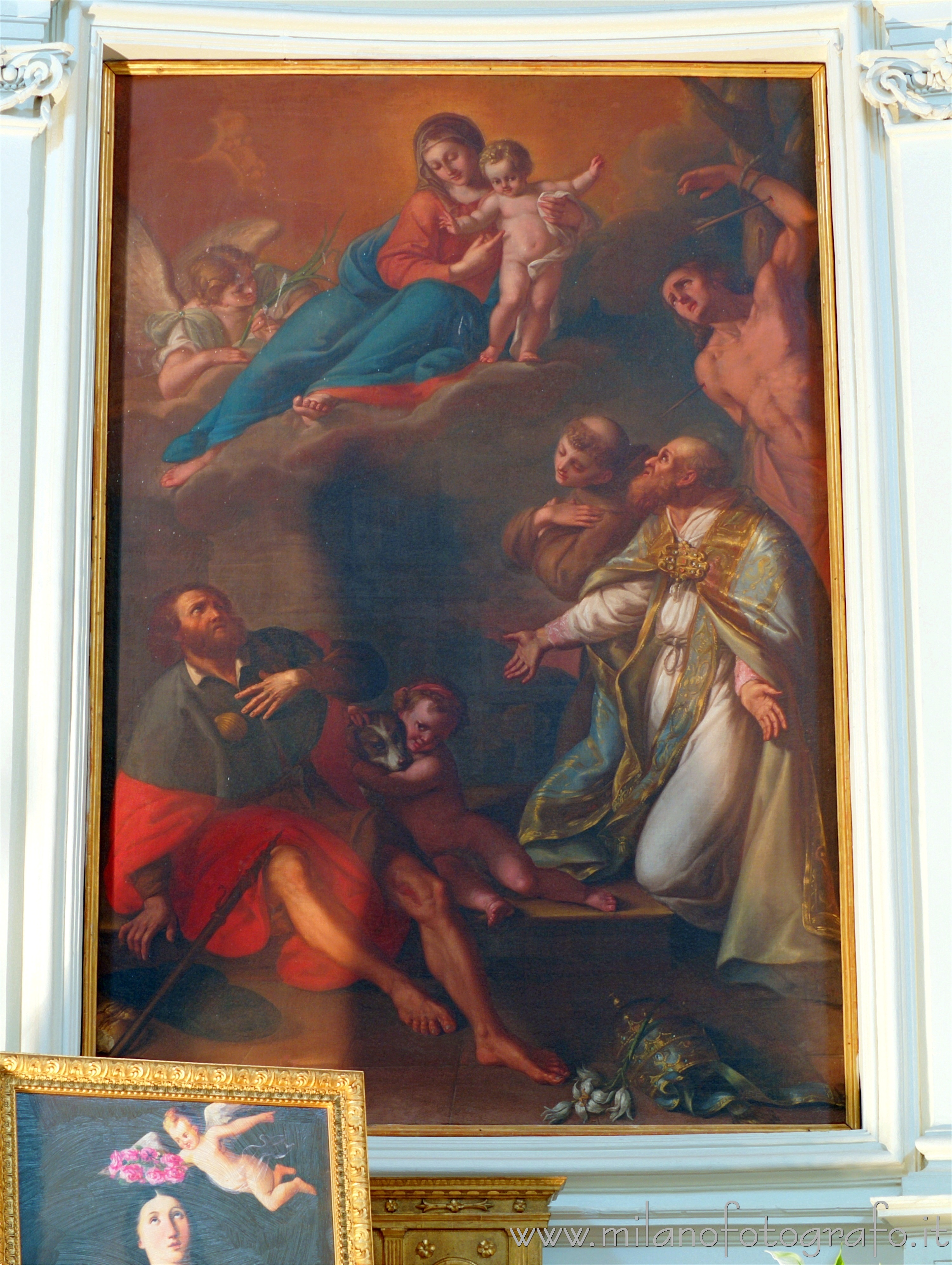 San Giovanni in Marignano (Rimini, Italy): Madonna with Child and Saints by Giuseppe Soleri Brancaleoni in the Church of Santa Lucia - San Giovanni in Marignano (Rimini, Italy)