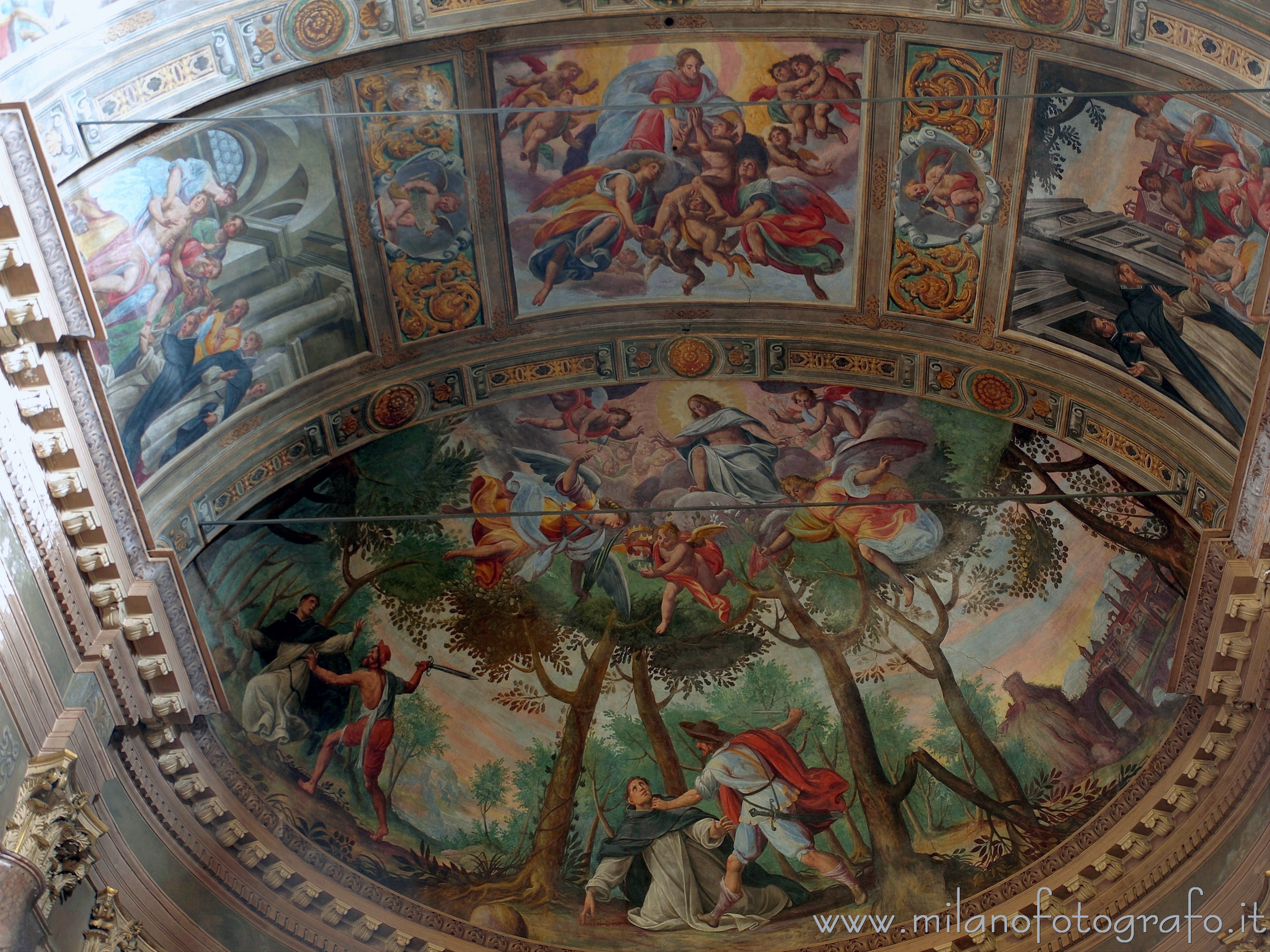 Novara: Affreschi sul soffitto dell'abside della Chiesa di San Pietro al Rosario - Novara