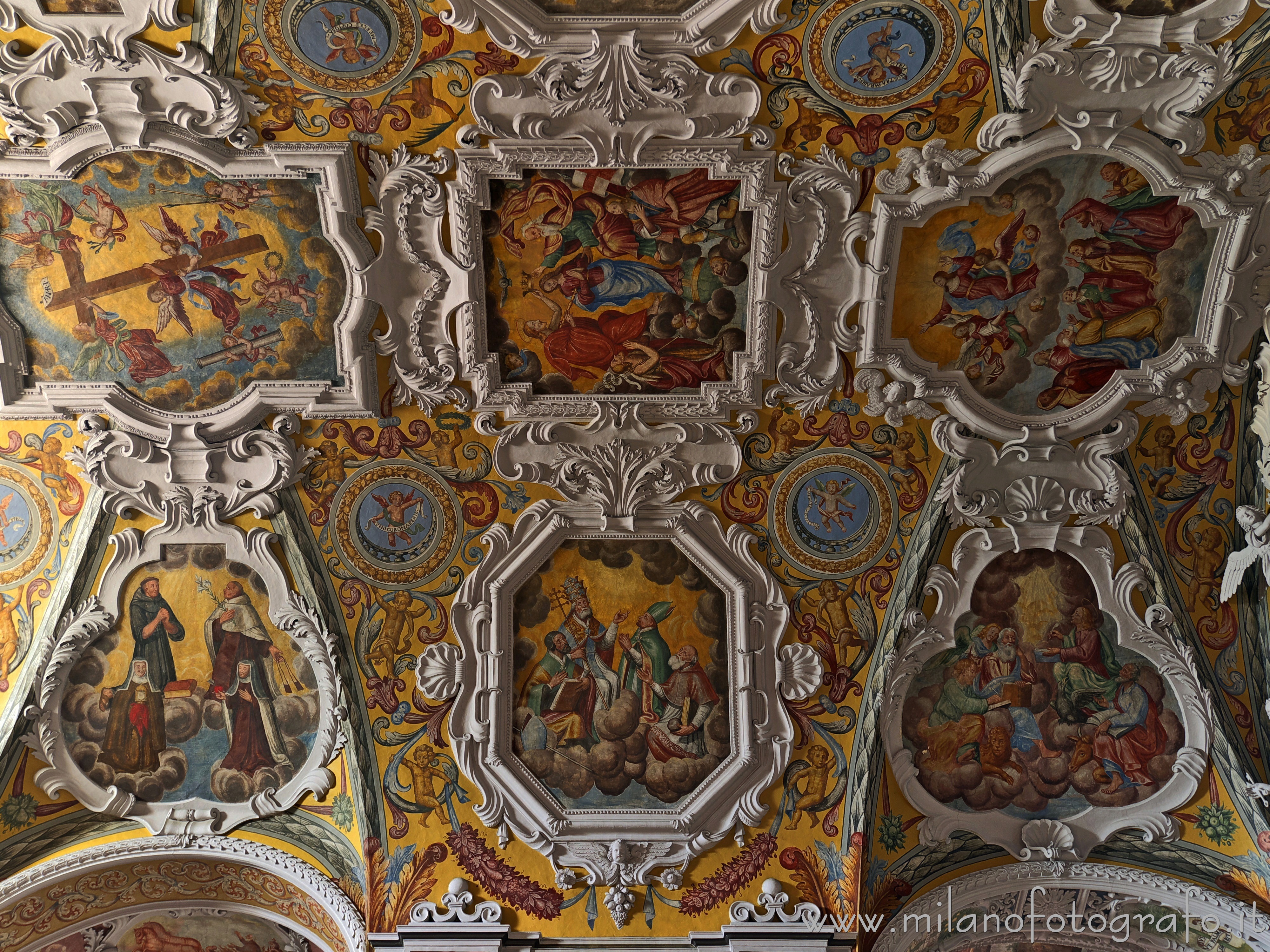 Veglio (Biella): Soffitto affrescato della Chiesa parrocchiale di San Giovanni Battista - Veglio (Biella)