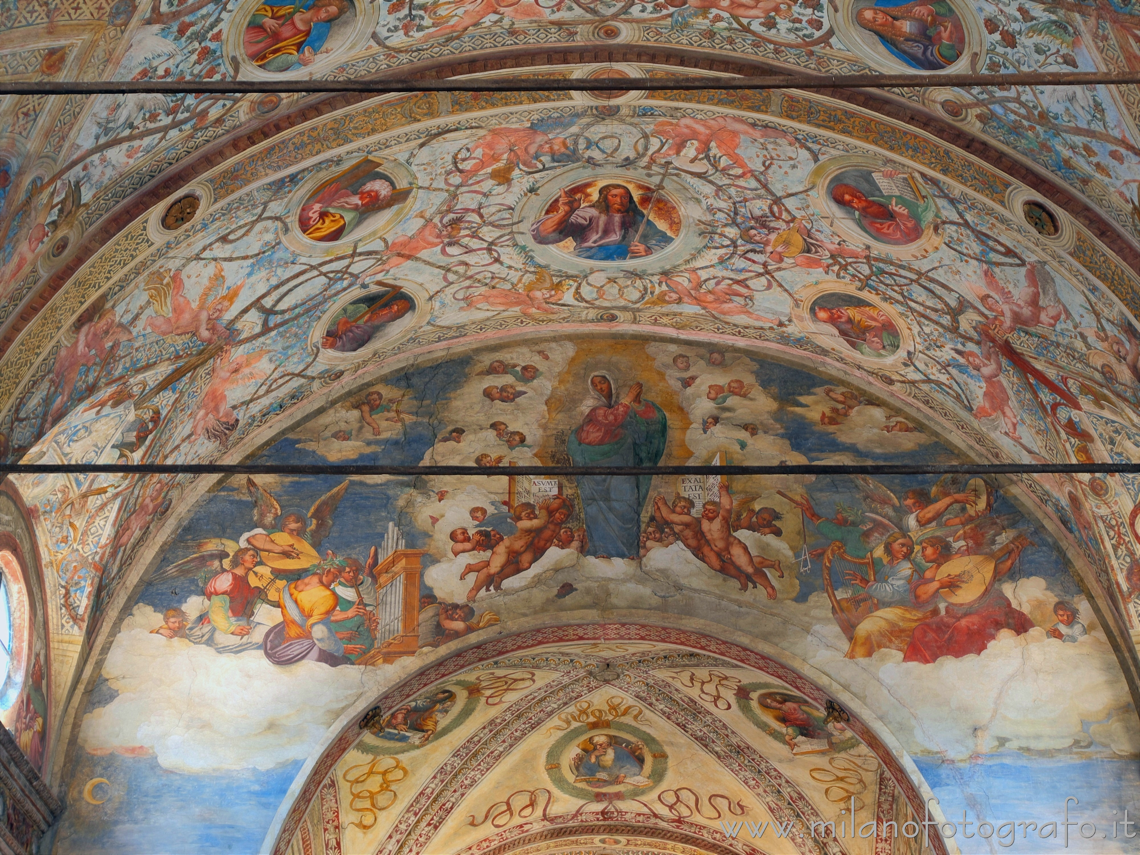 Soncino (Cremona, Italy): Upper part of the great arch in the Church of Santa Maria delle Grazie - Soncino (Cremona, Italy)