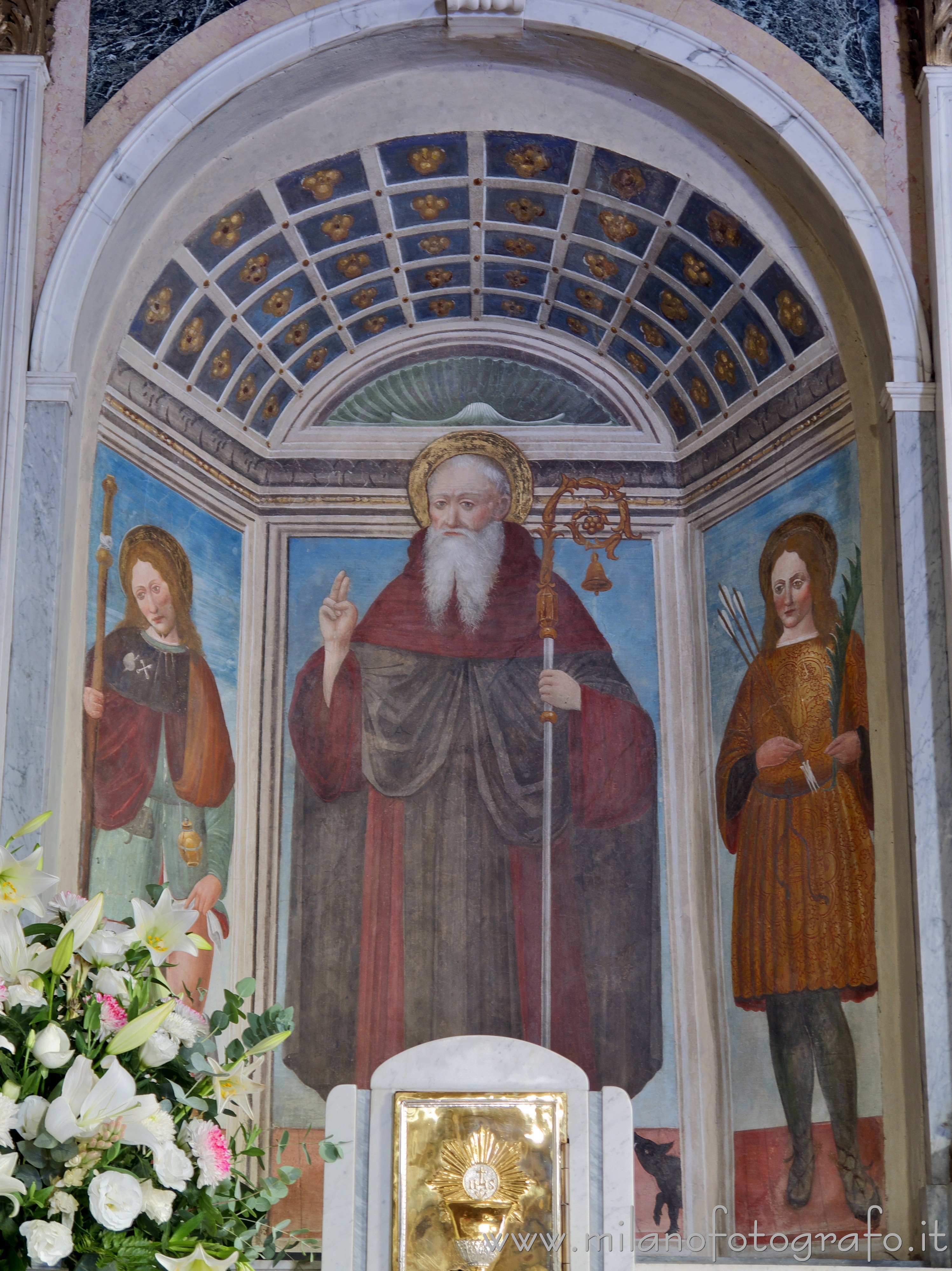 Trezzano sul Naviglio (Milan, Italy): Fresco of St. Anthony Abbot in the Church of Sant'Ambrogio - Trezzano sul Naviglio (Milan, Italy)