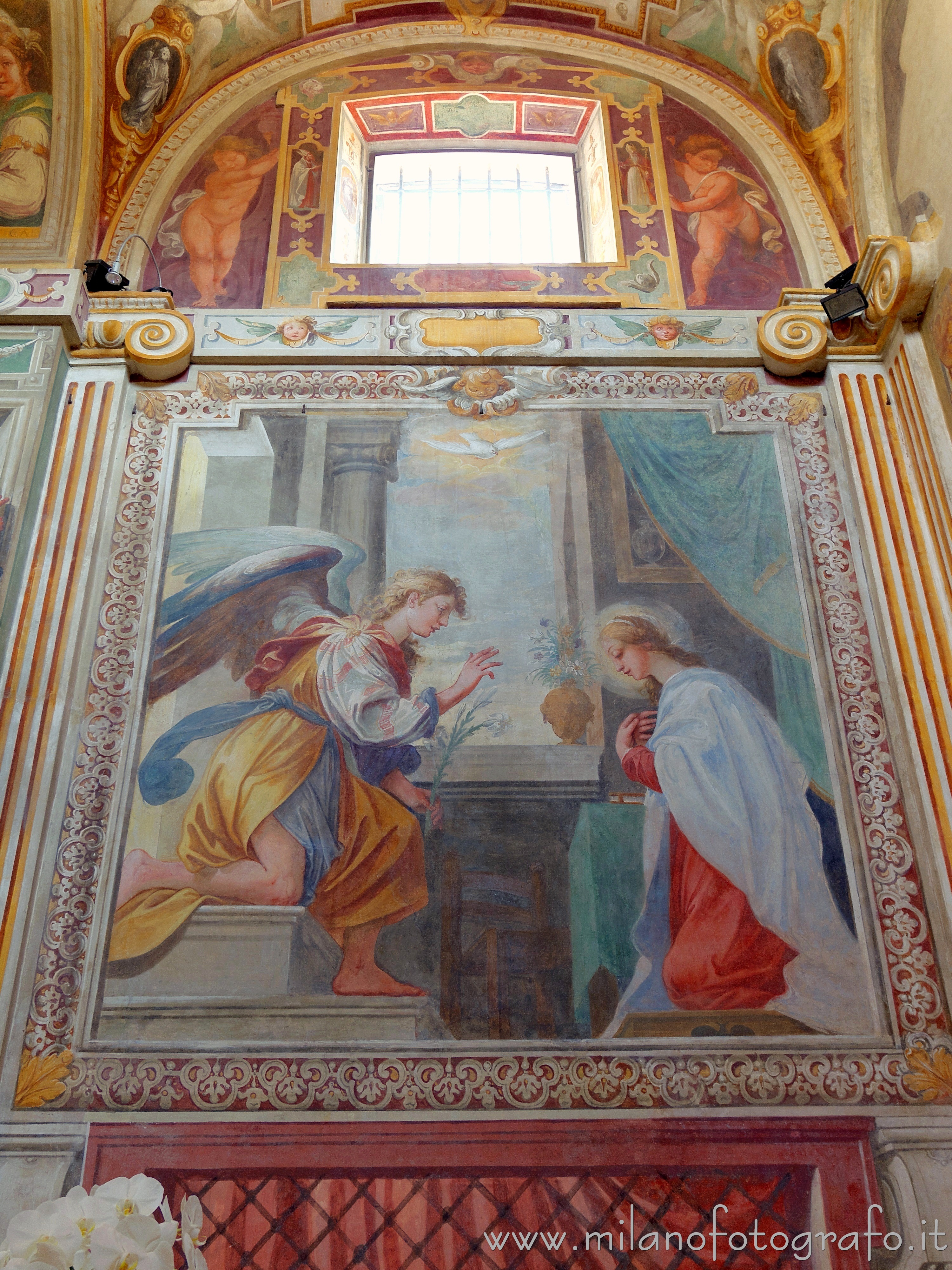 Sesto San Giovanni (Milan, Italy): Left wall of the apse of the Oratory of  Santa Margherita in Villa Torretta - Sesto San Giovanni (Milan, Italy)