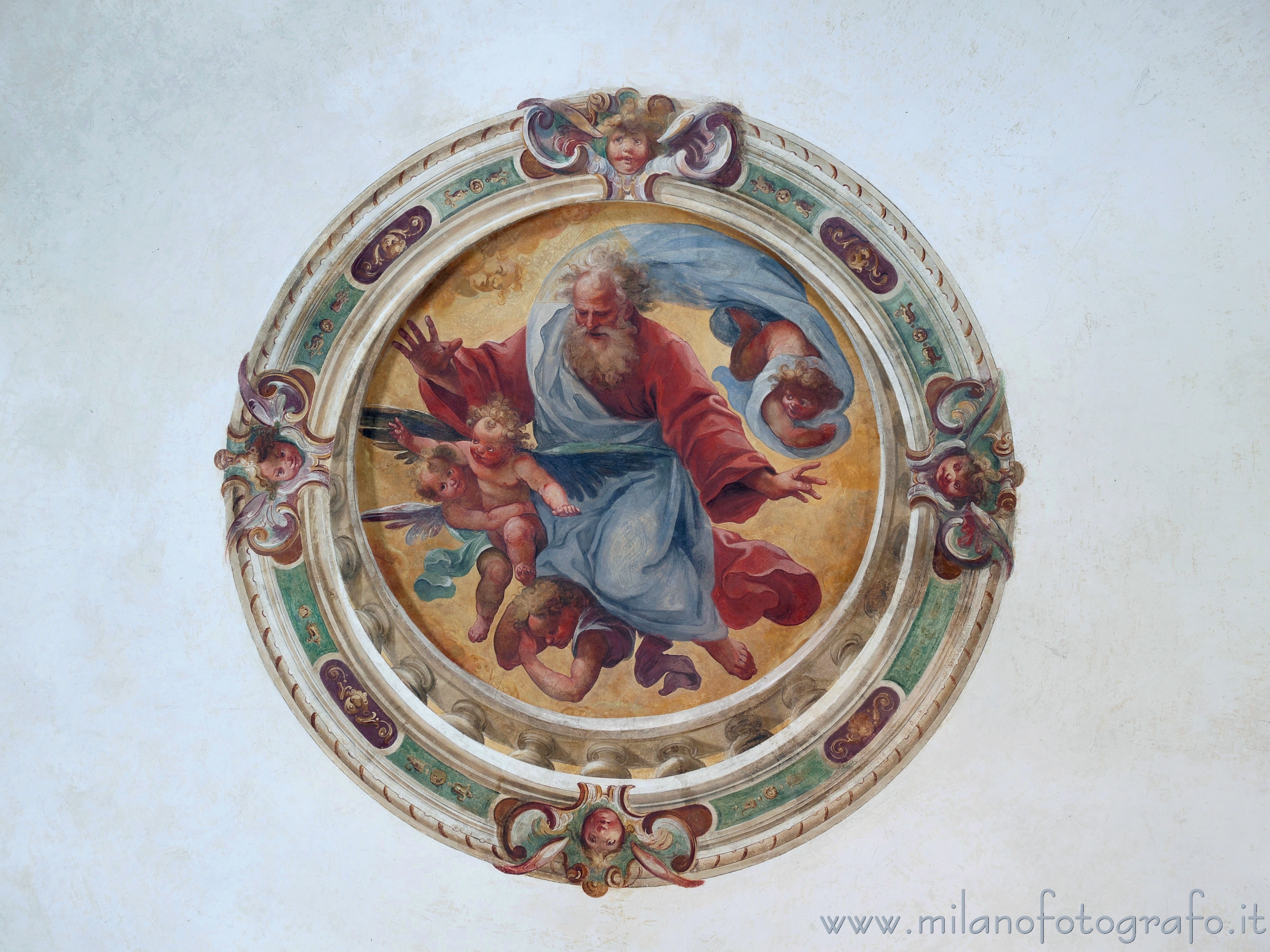 Sesto San Giovanni (Milan, Italy): God the Father blessing in the Oratory of Santa Margherita in Villa Torretta - Sesto San Giovanni (Milan, Italy)