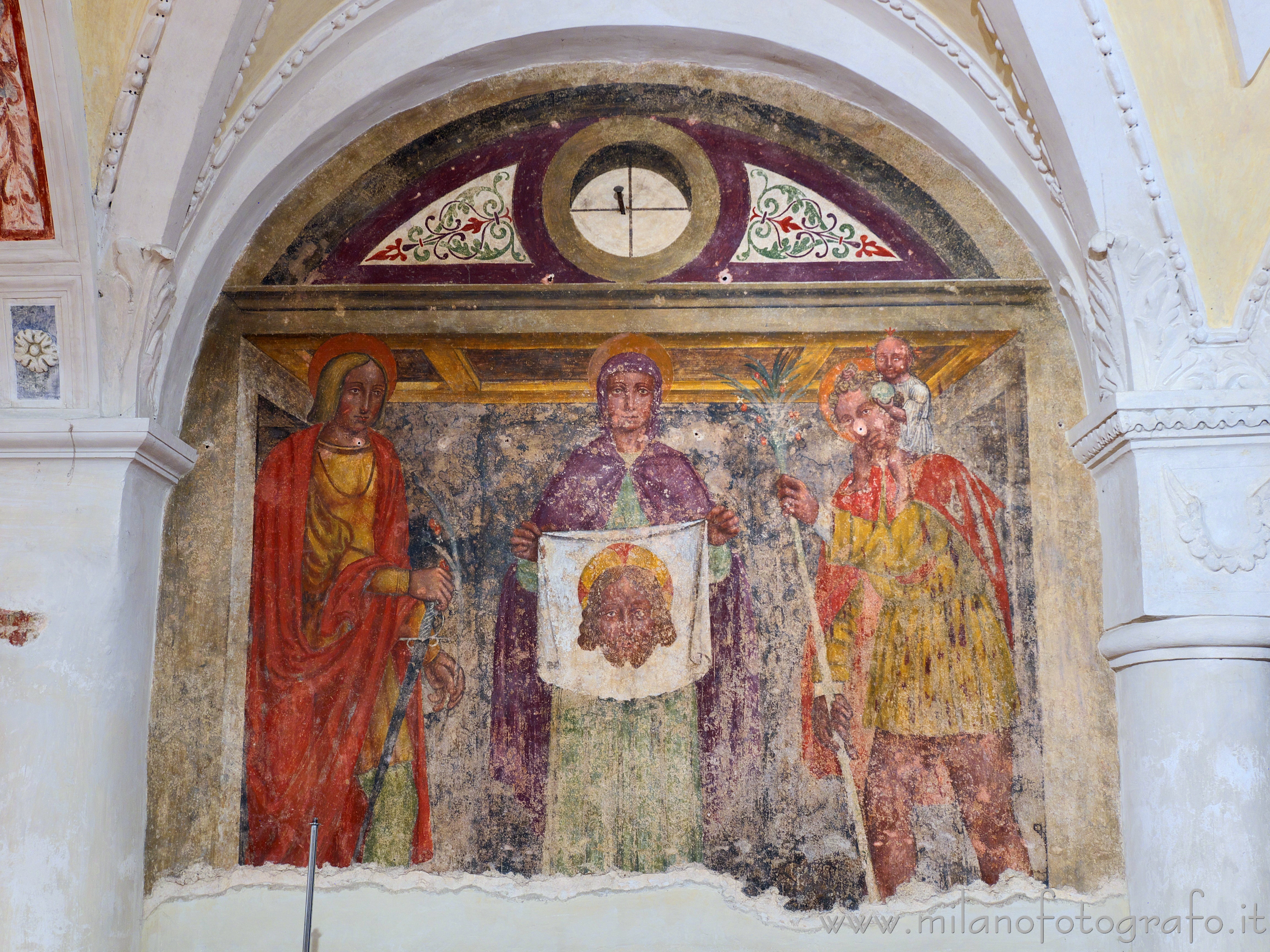 Vimercate (Monza e Brianza, Italy): Veronica between San Cristoforo and a saint knight in the Church of Santo Stefano - Vimercate (Monza e Brianza, Italy)