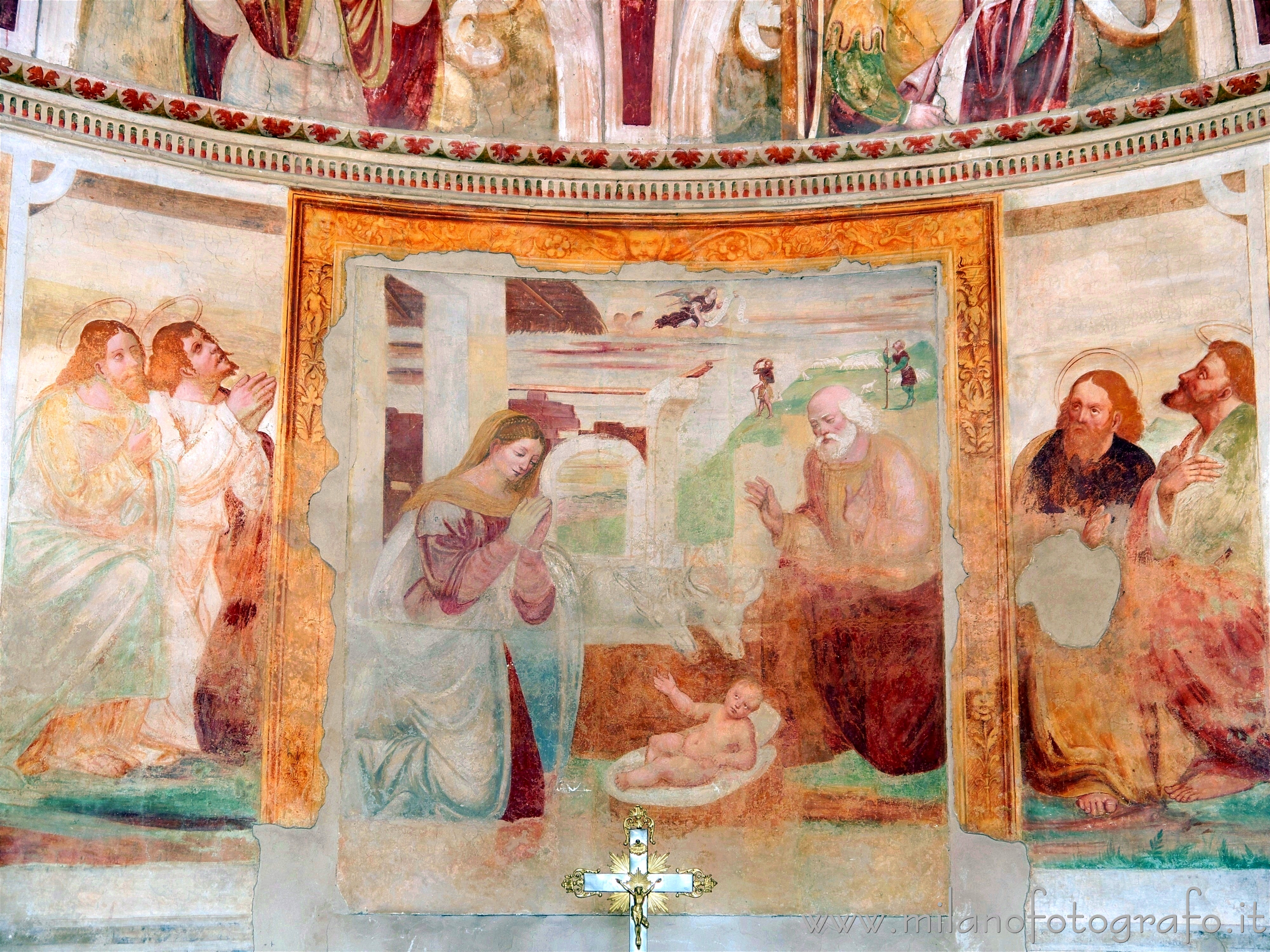 Vimodrone (Milan, Italy): Fresco of the Nativity in the Church of Santa Maria Nova al Pilastrello - Vimodrone (Milan, Italy)